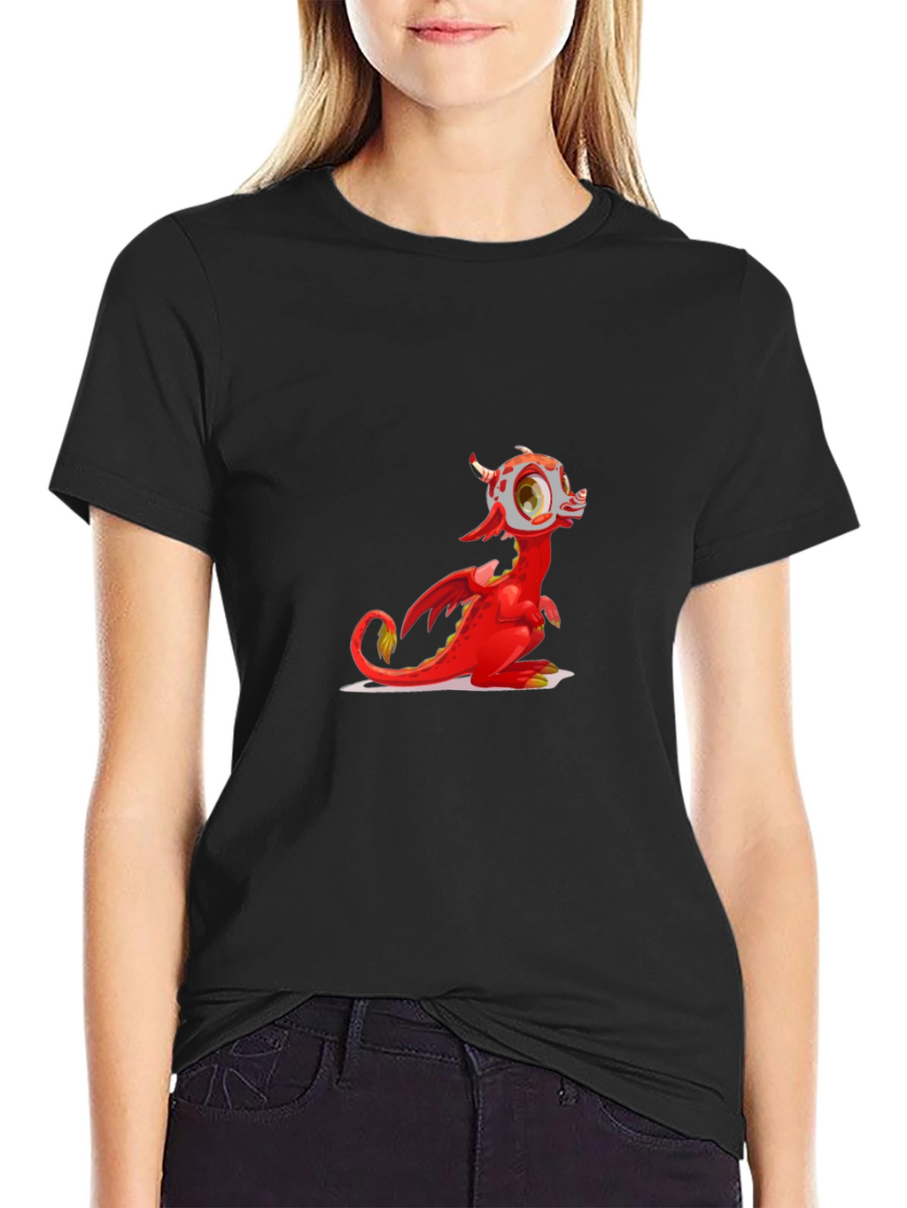Red Dragon Graphic Tee - Fun Cartoon Style