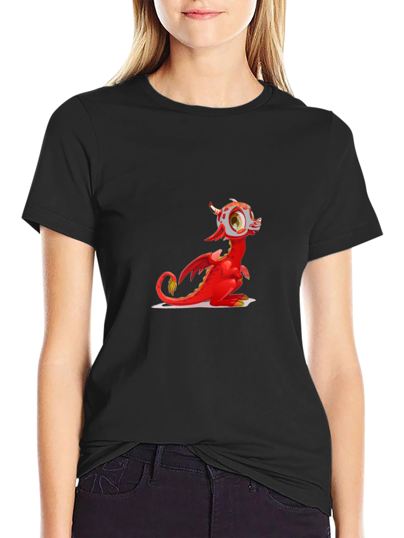 Red Dragon Graphic Tee - Fun Cartoon Style