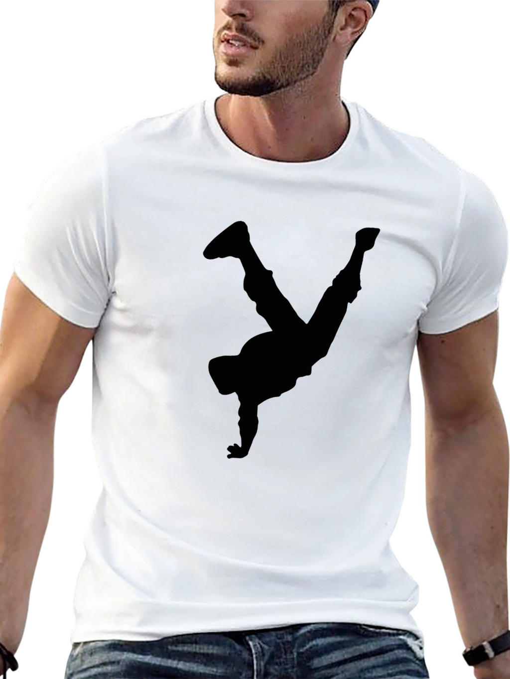Cool Breakdancer Silhouette Black T-Shirt
