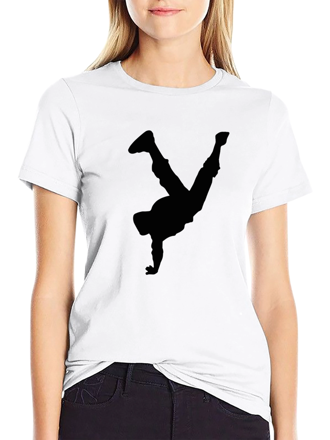Cool Breakdancer Silhouette Black T-Shirt