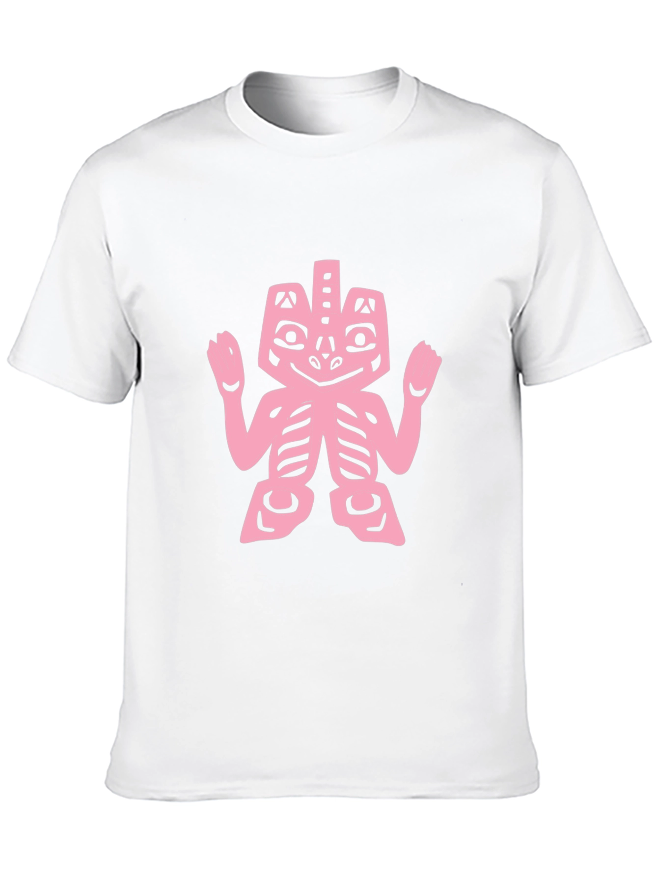 Pink Tribal Art on Black Tee
