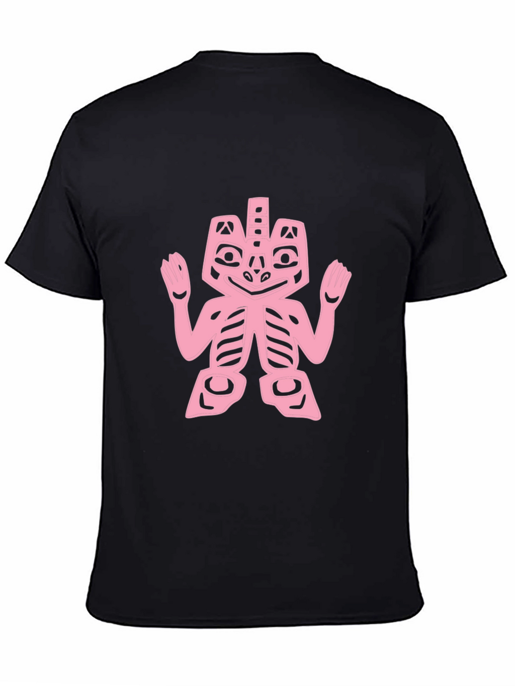 Pink Tribal Art on Black Tee