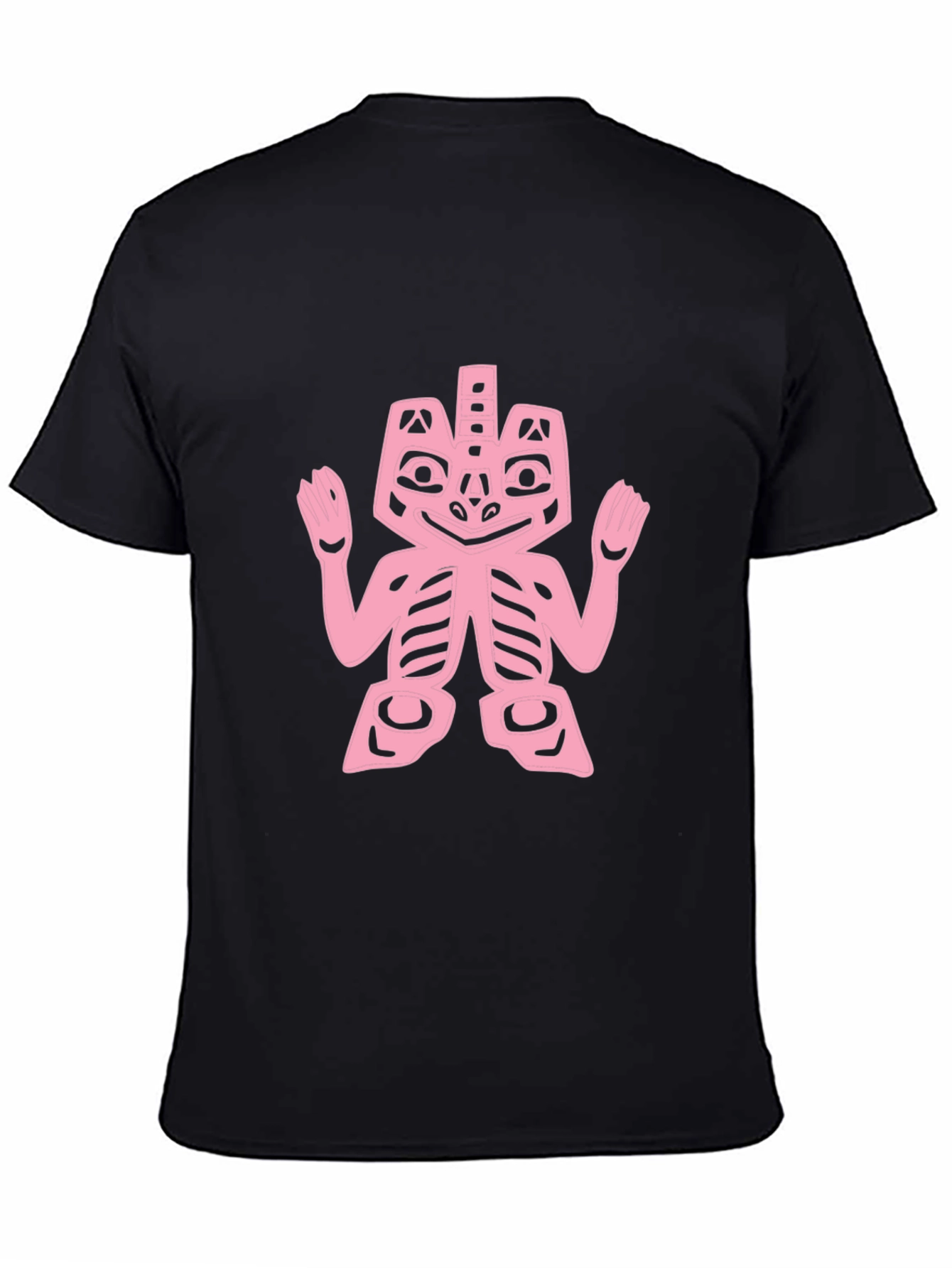 Pink Tribal Art on Black Tee