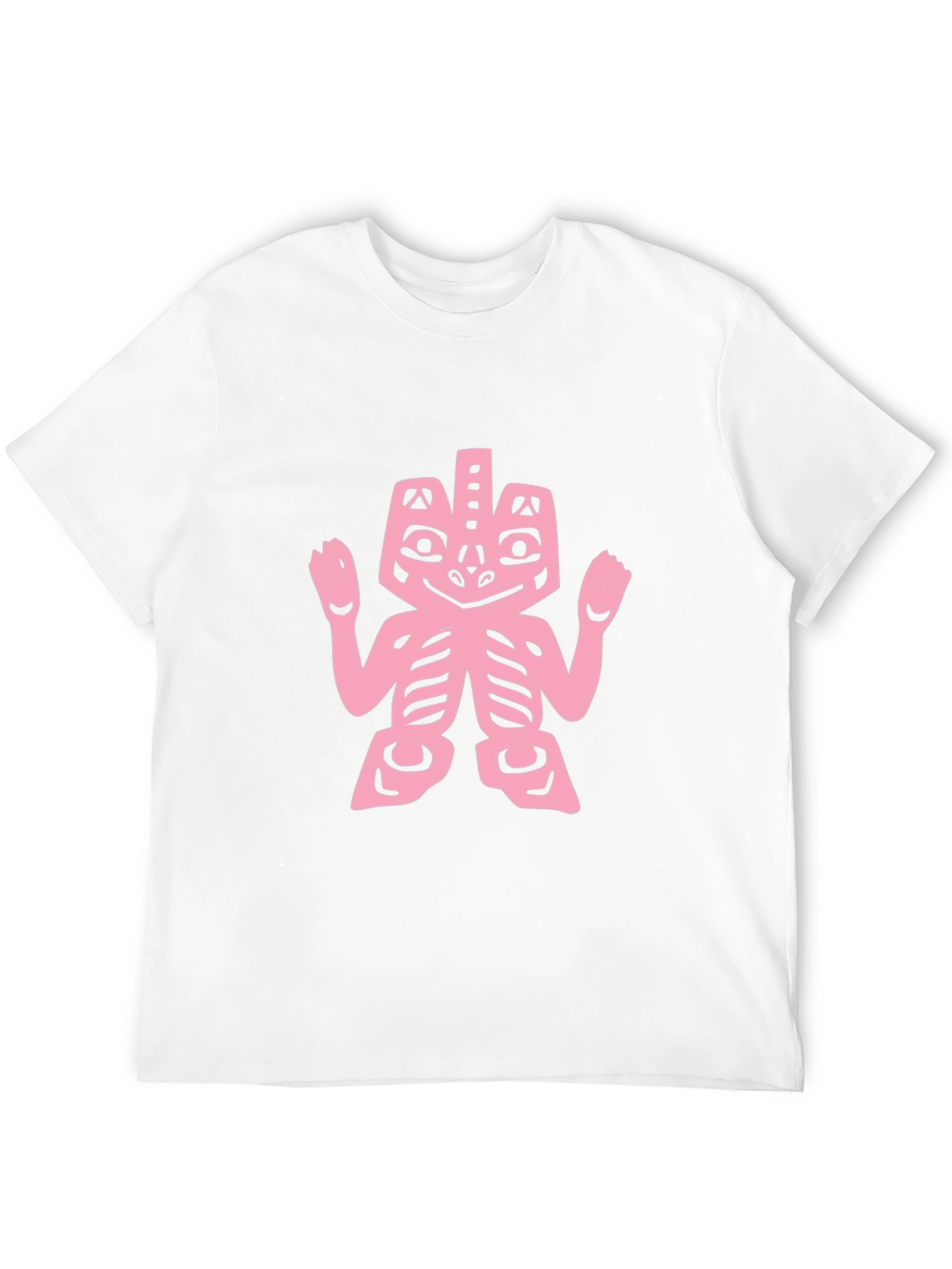 Pink Tribal Art on Black Tee