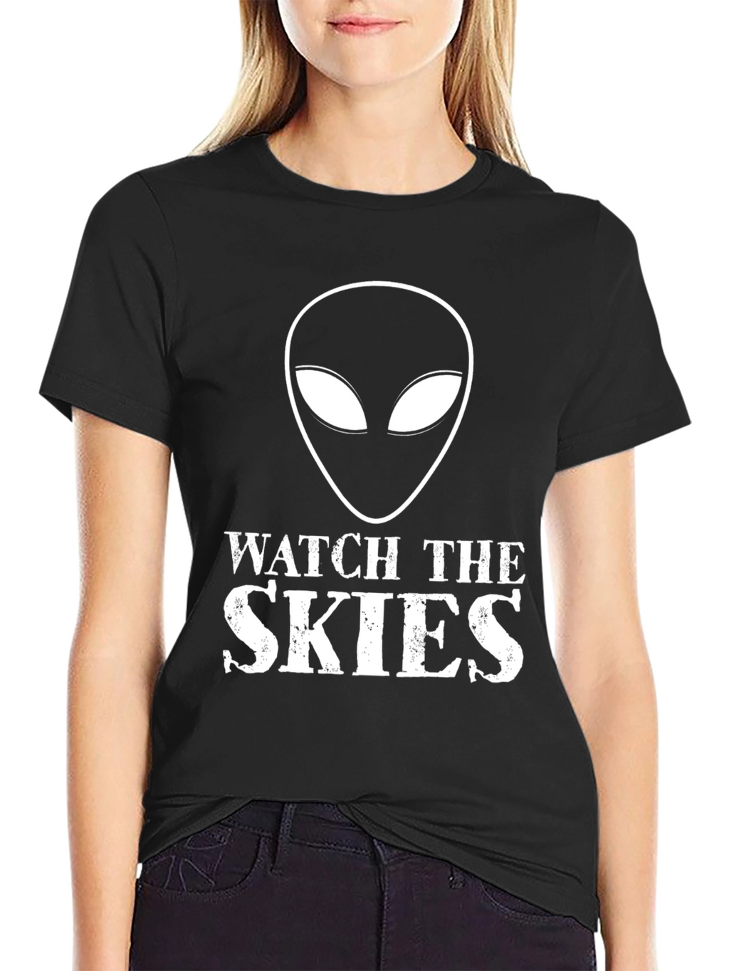 Watch the Skies Alien Graphic Tee - Black