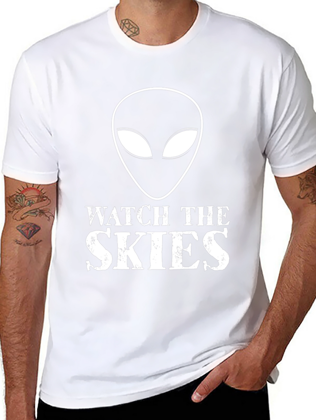 Watch the Skies Alien Graphic Tee - Black