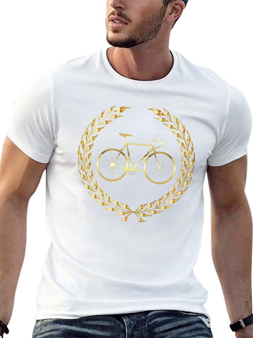 Golden Bike Laurel Black T-Shirt