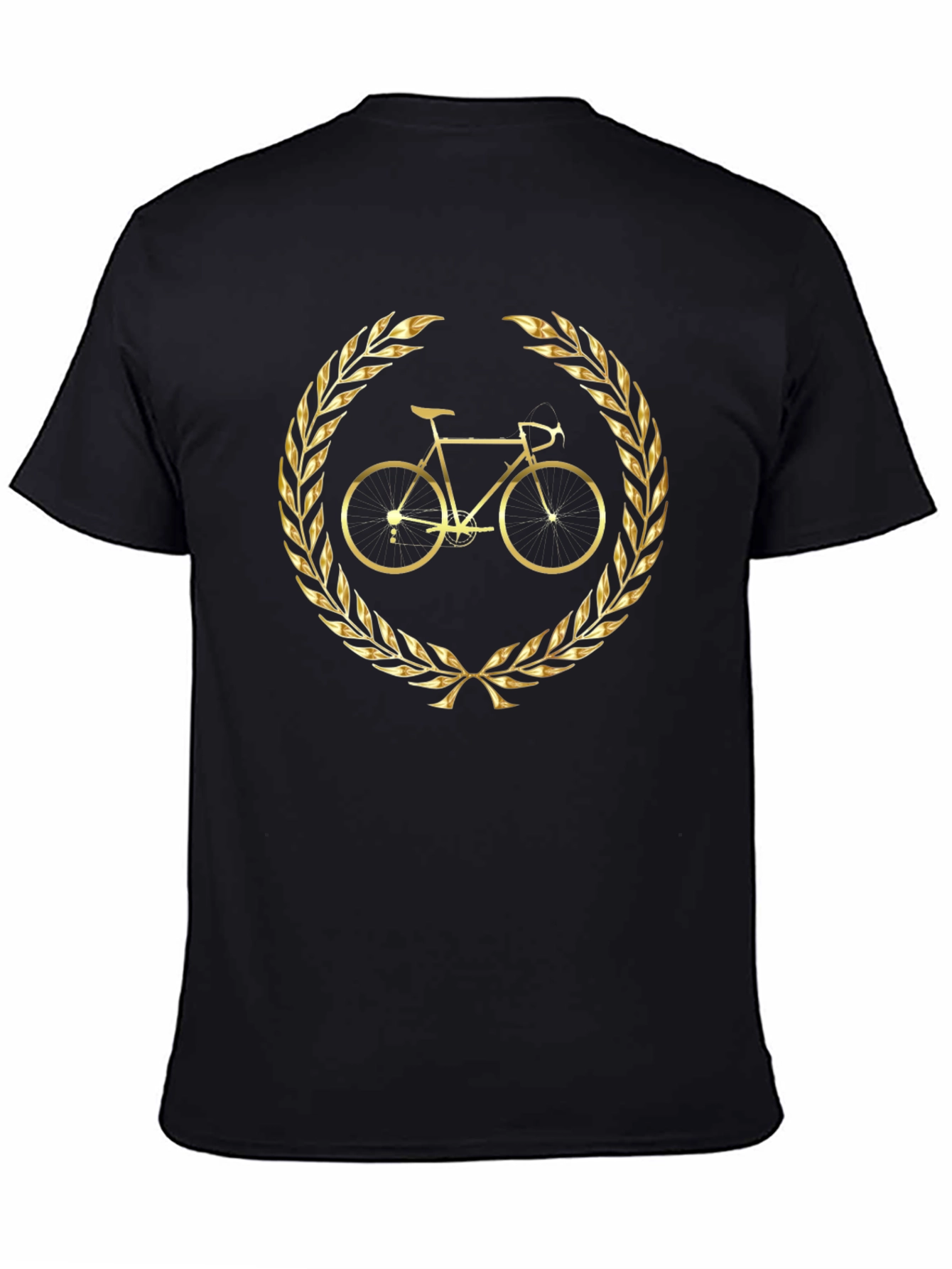 Golden Bike Laurel Black T-Shirt