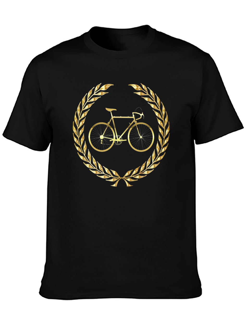 Golden Bike Laurel Black T-Shirt