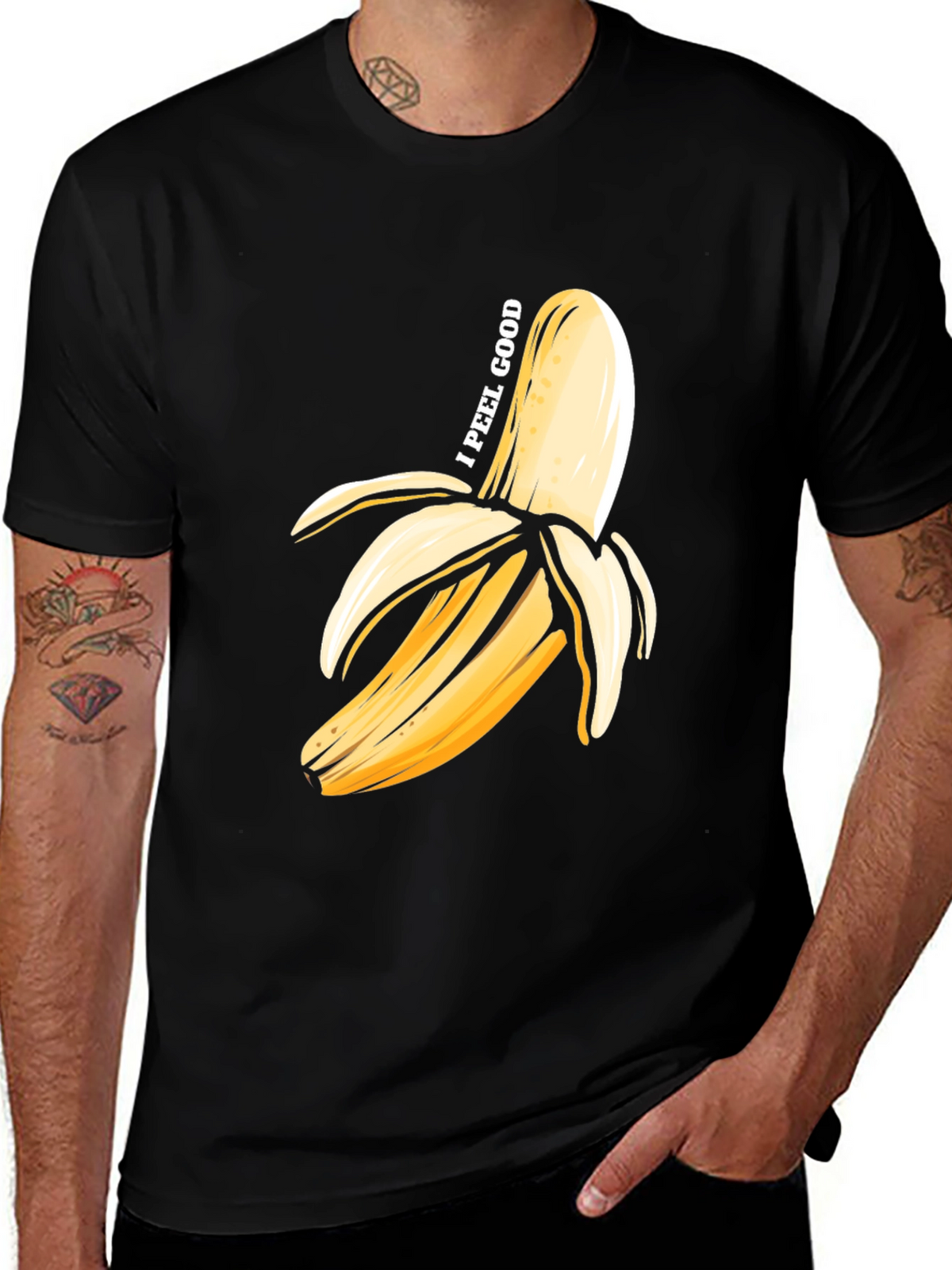 I Peel Good Banana Graphic T-Shirt - Black Cotton Tee