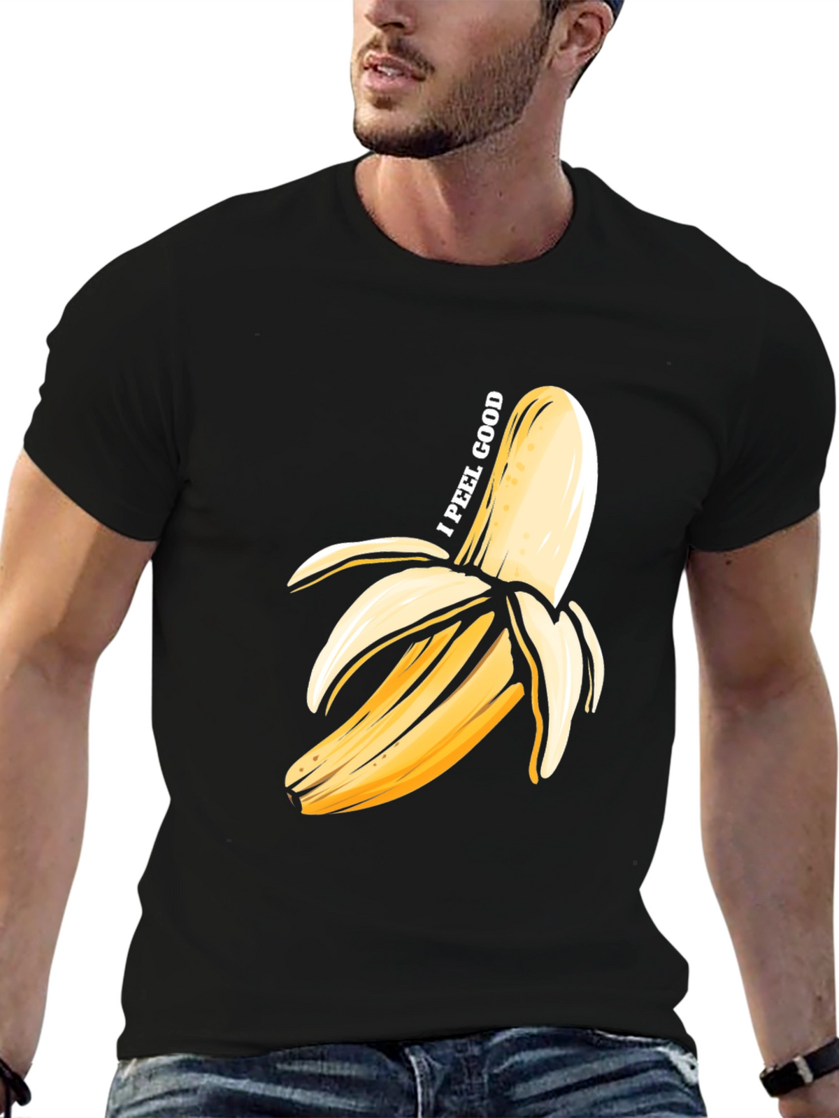 I Peel Good Banana Graphic T-Shirt - Black Cotton Tee