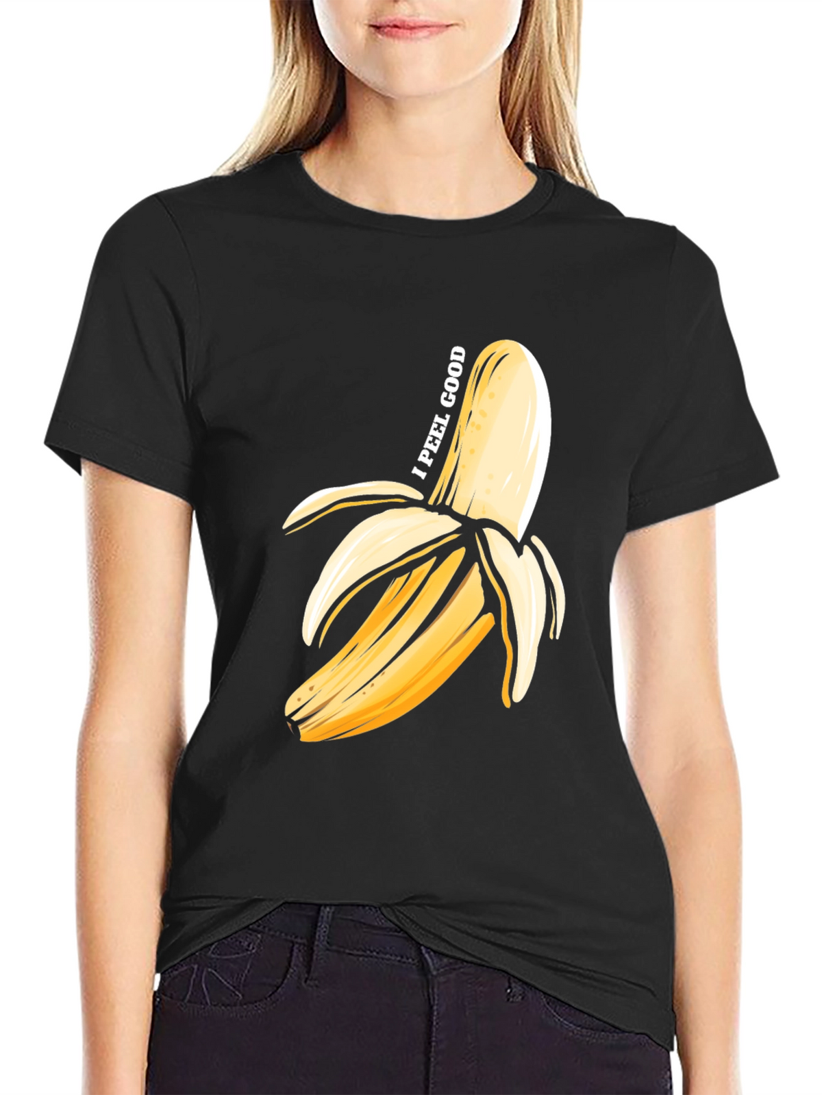I Peel Good Banana Graphic T-Shirt - Black Cotton Tee