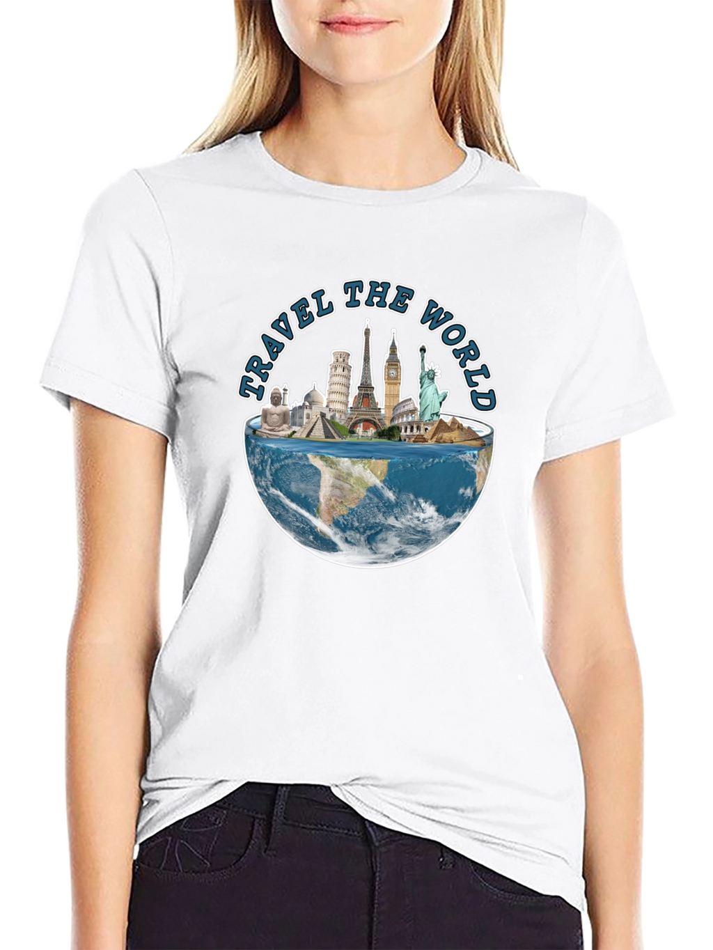 Travel The World Graphic Tee - Black