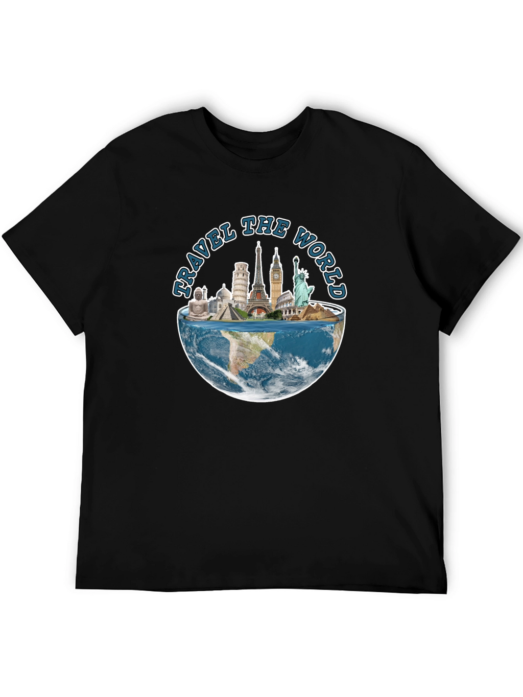 Travel The World Graphic Tee - Black