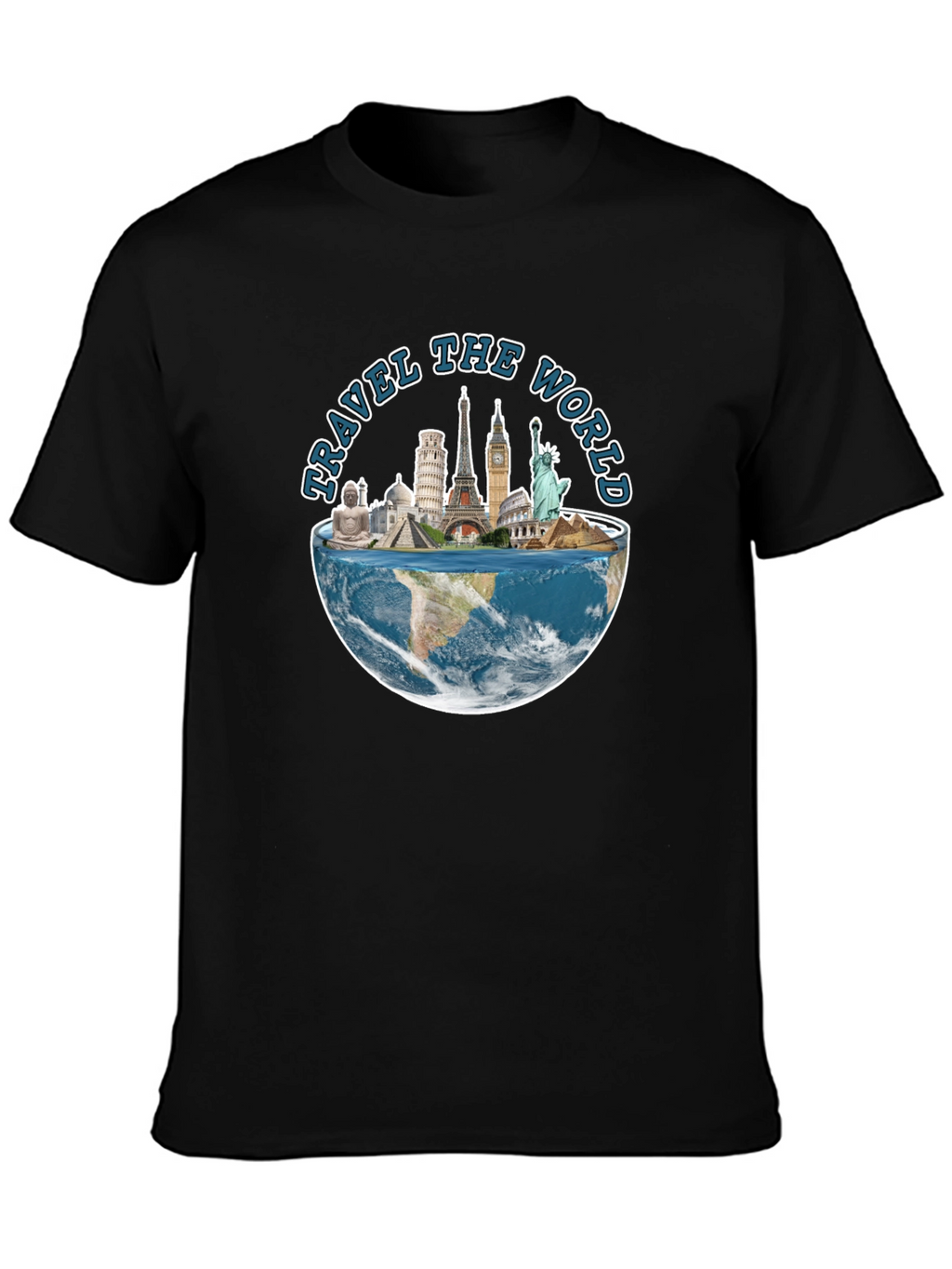 Travel The World Graphic Tee - Black