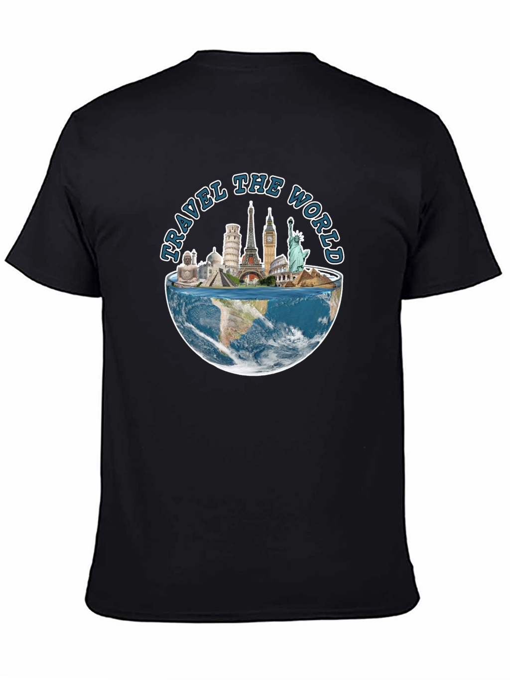 Travel The World Graphic Tee - Black