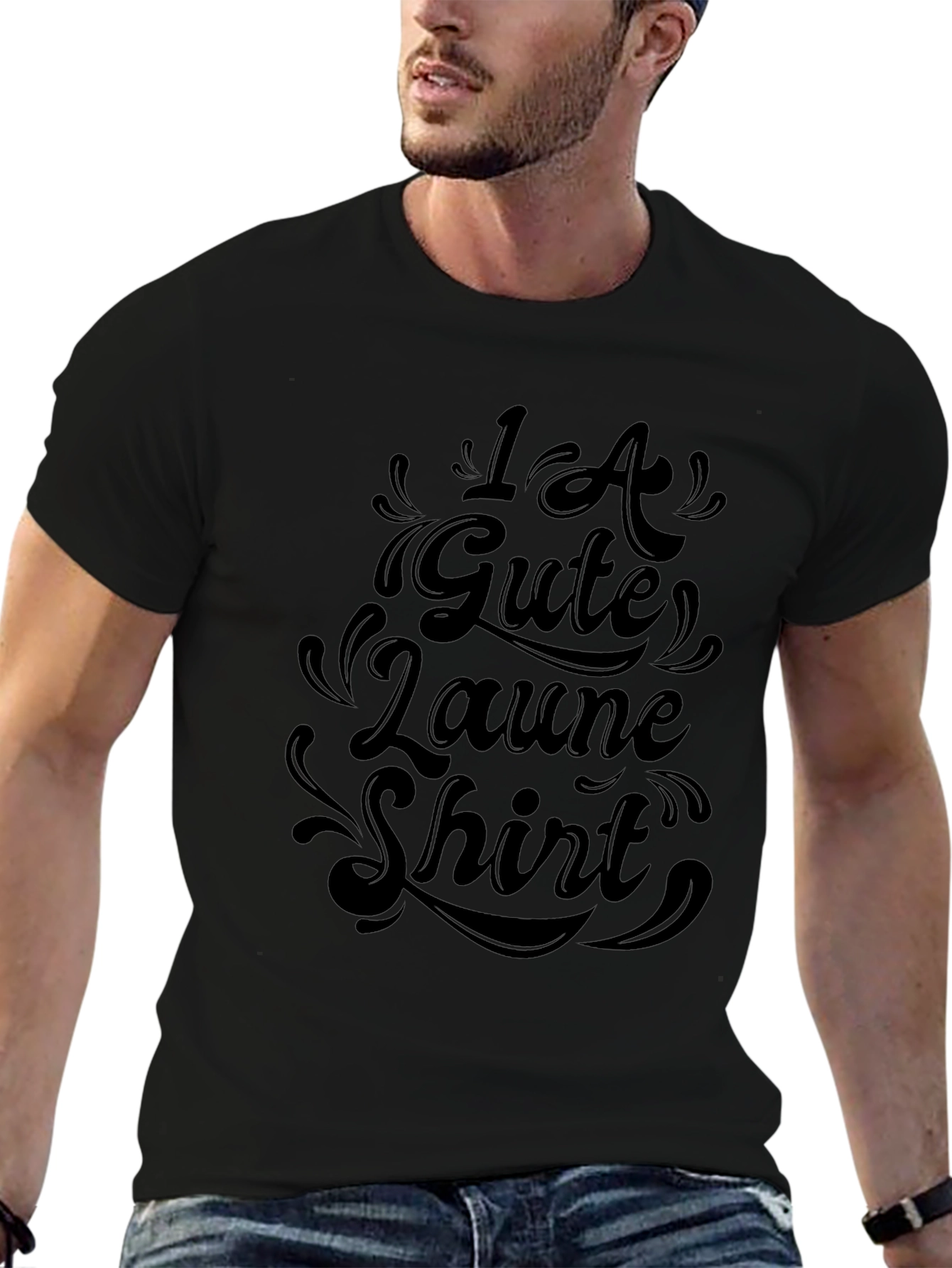 1A Gute Laune Shirt - Black Graphic Tee