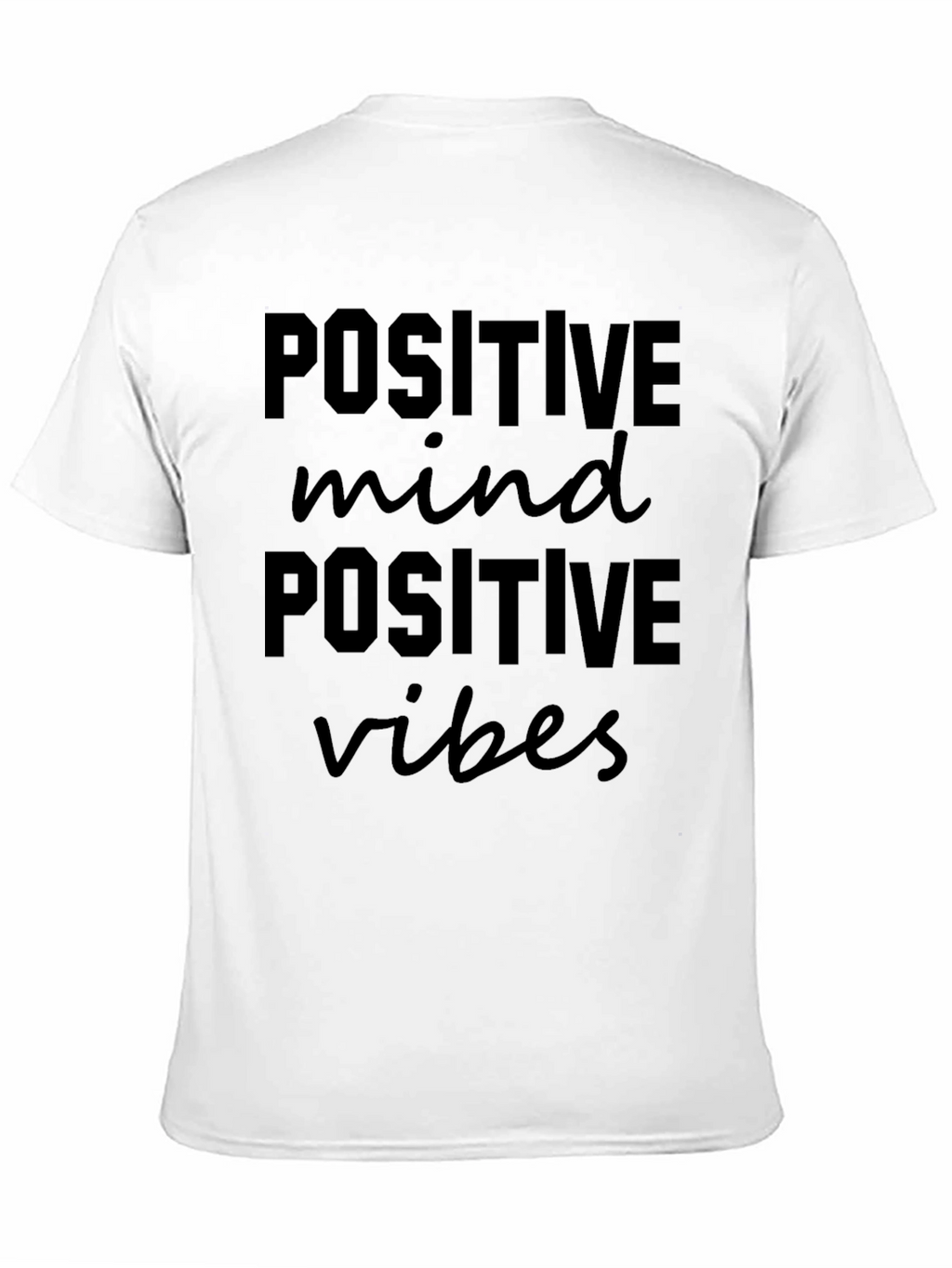 Positive Vibes Graphic Tee - Black Crew Neck T-Shirt