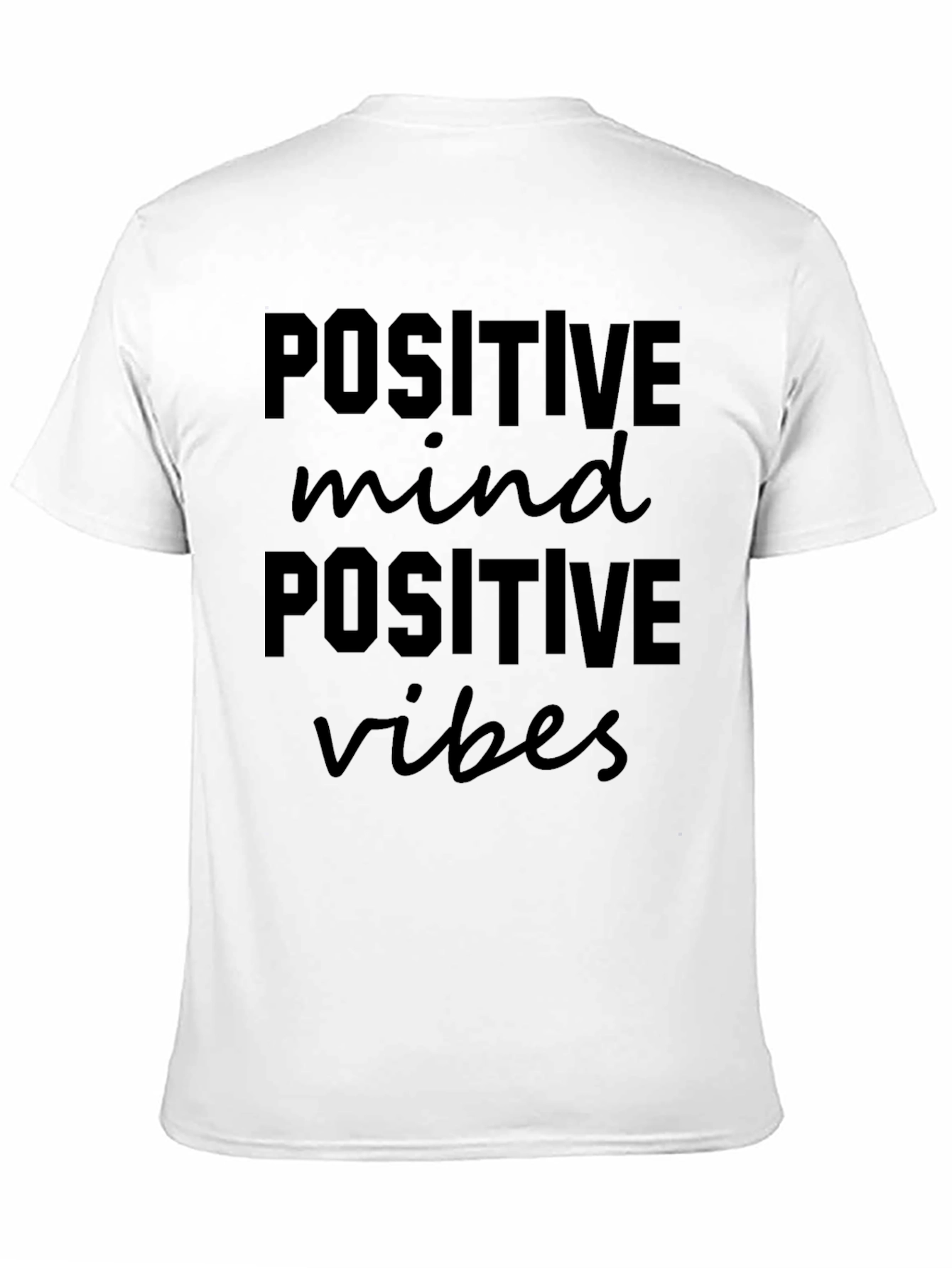 Positive Vibes Graphic Tee - Black Crew Neck T-Shirt
