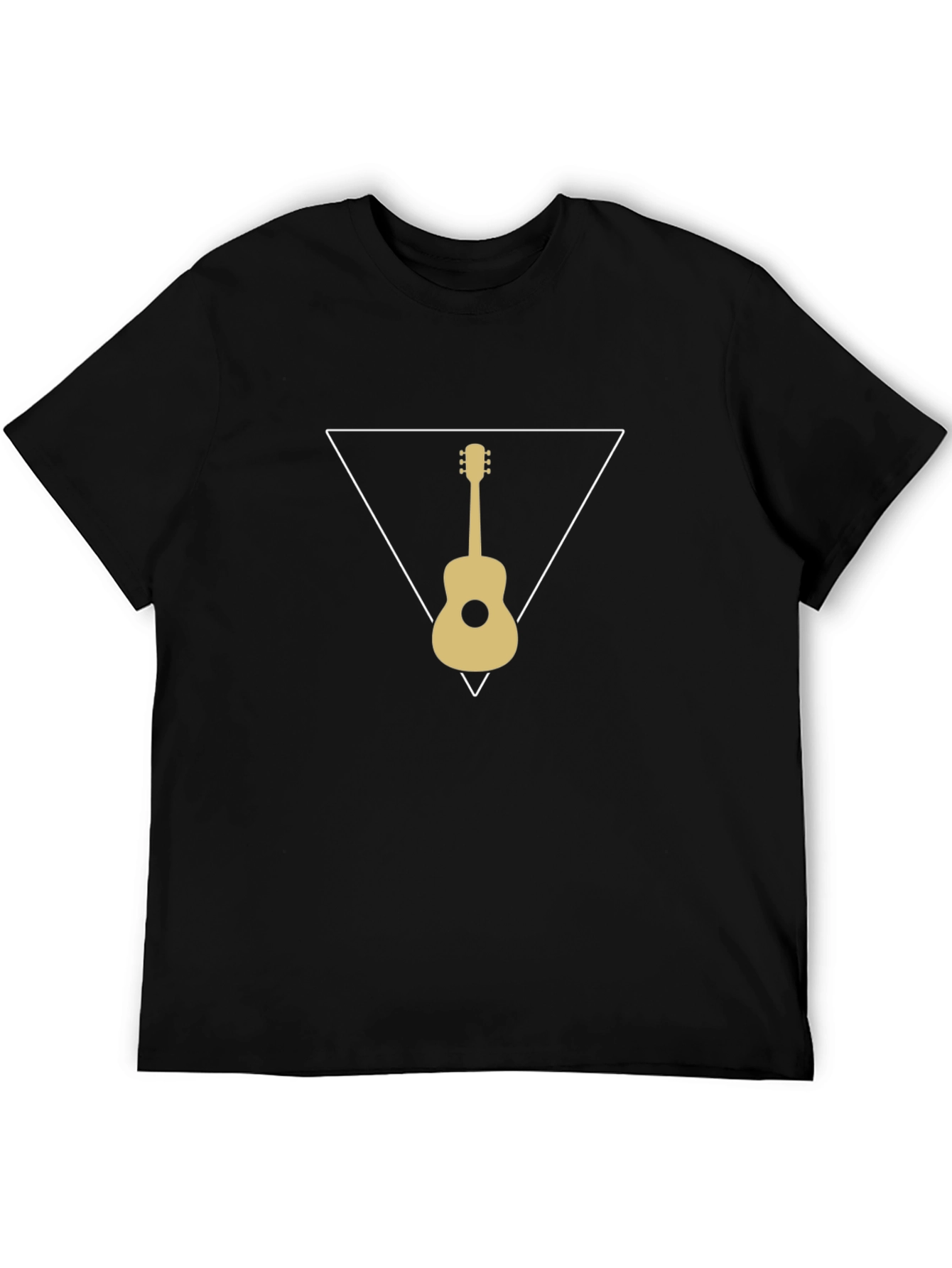 Guitar Triangle Graphic T-Shirt - Black