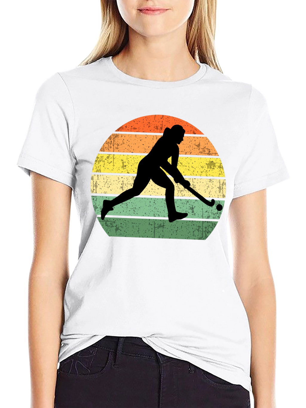 Field Hockey Sunset Graphic T-Shirt