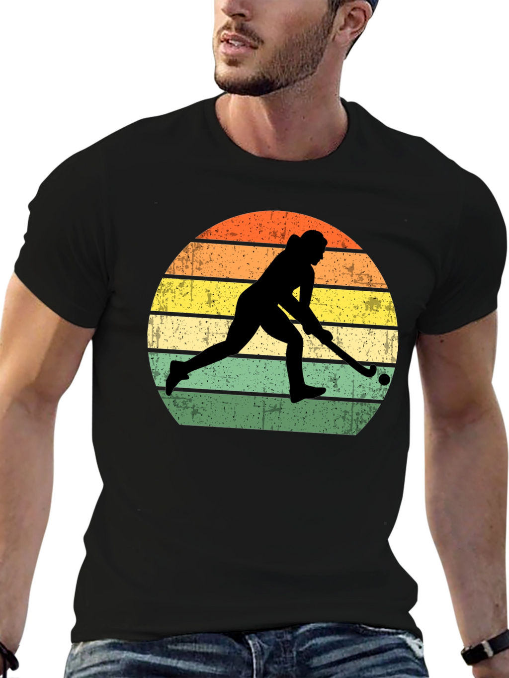 Field Hockey Sunset Graphic T-Shirt
