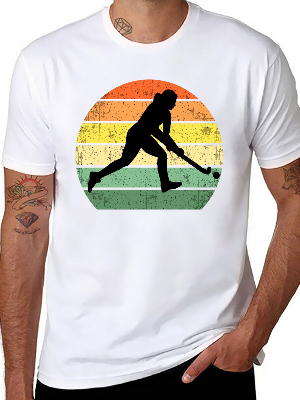 Field Hockey Sunset Graphic T-Shirt