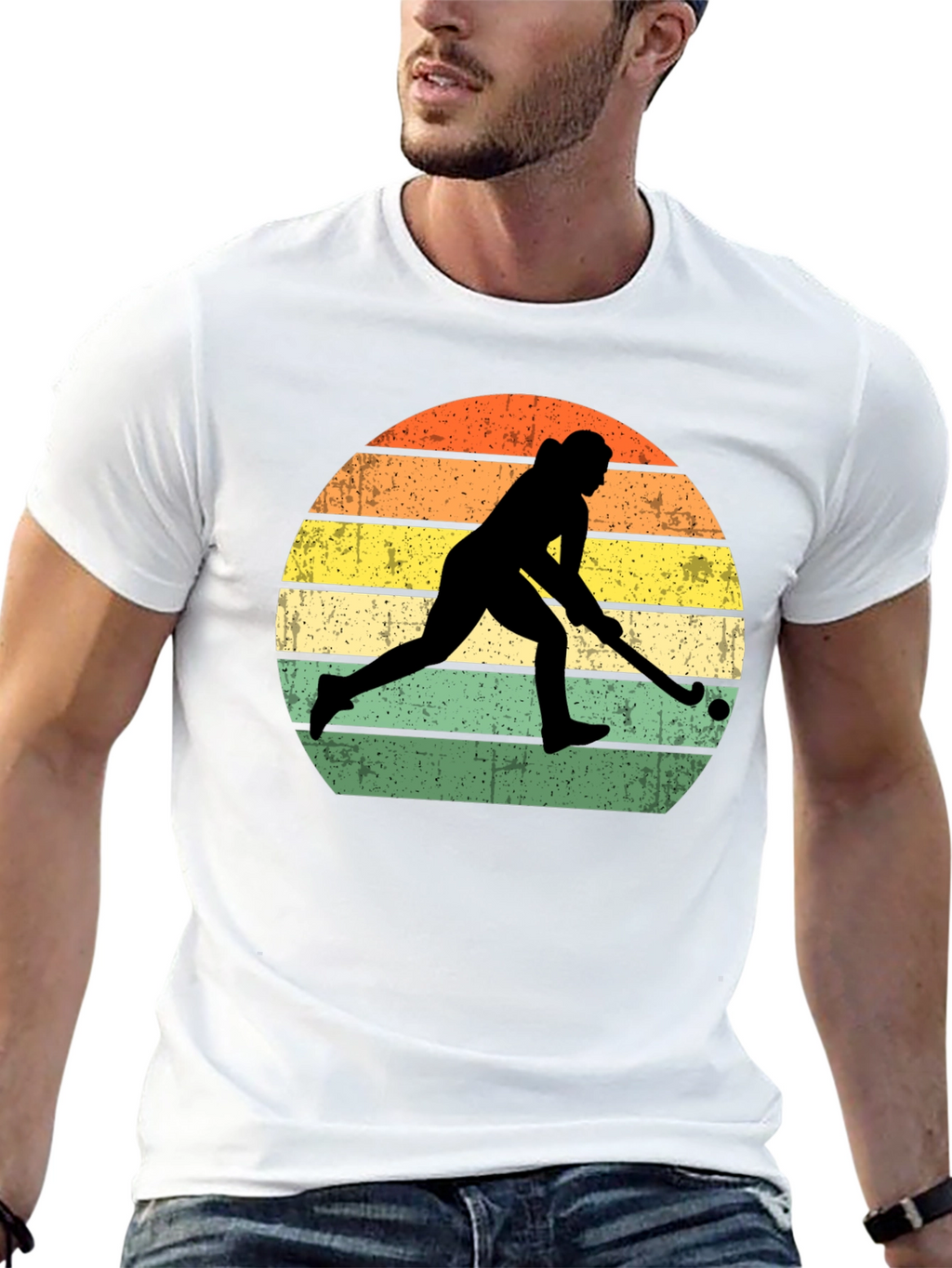 Field Hockey Sunset Graphic T-Shirt