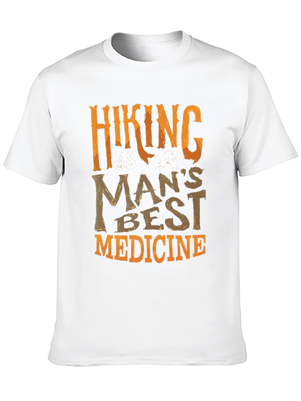 Hiking Is A Mans Best Medicine Black T-Shirt
