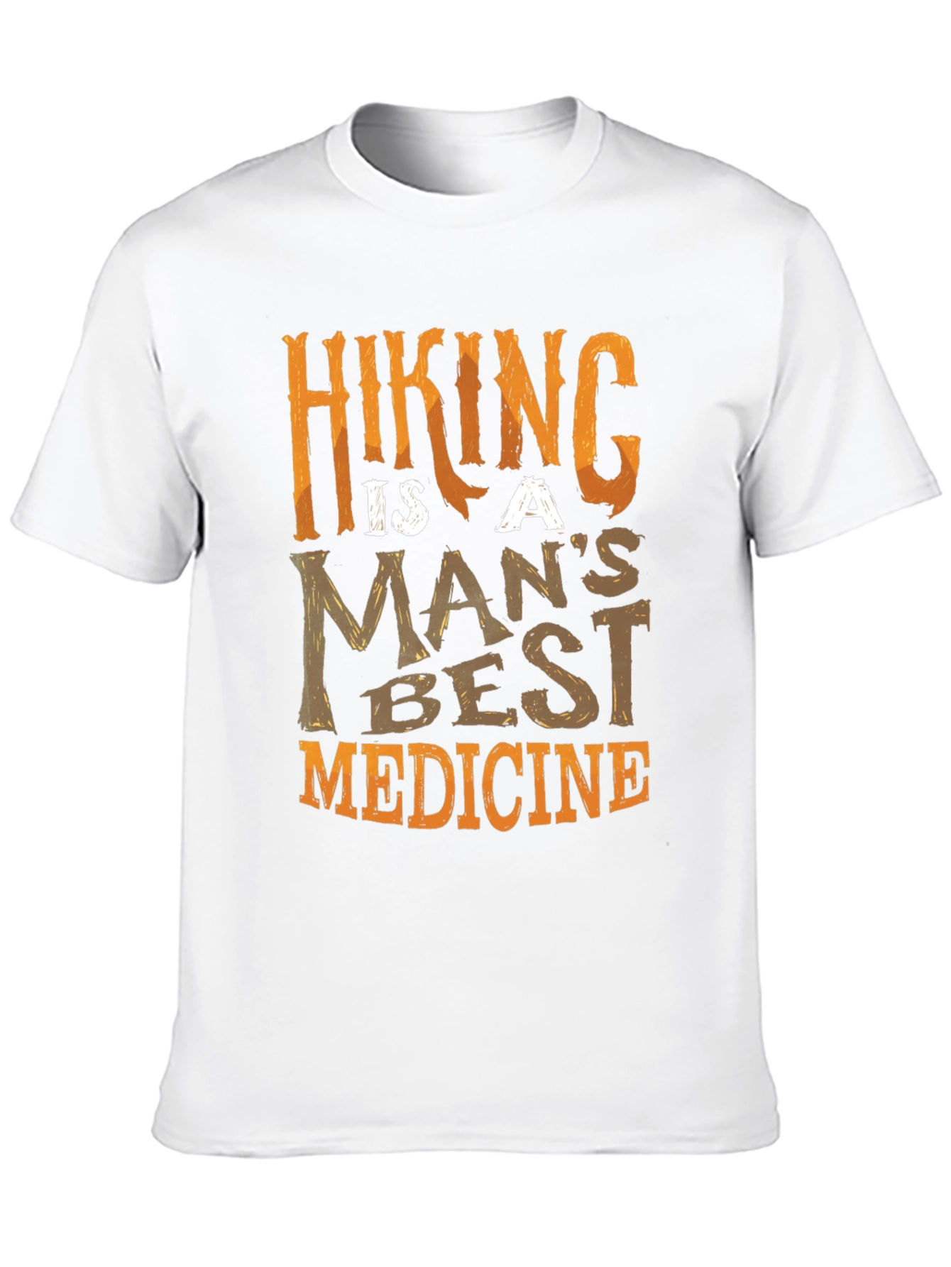 Hiking Is A Mans Best Medicine Black T-Shirt