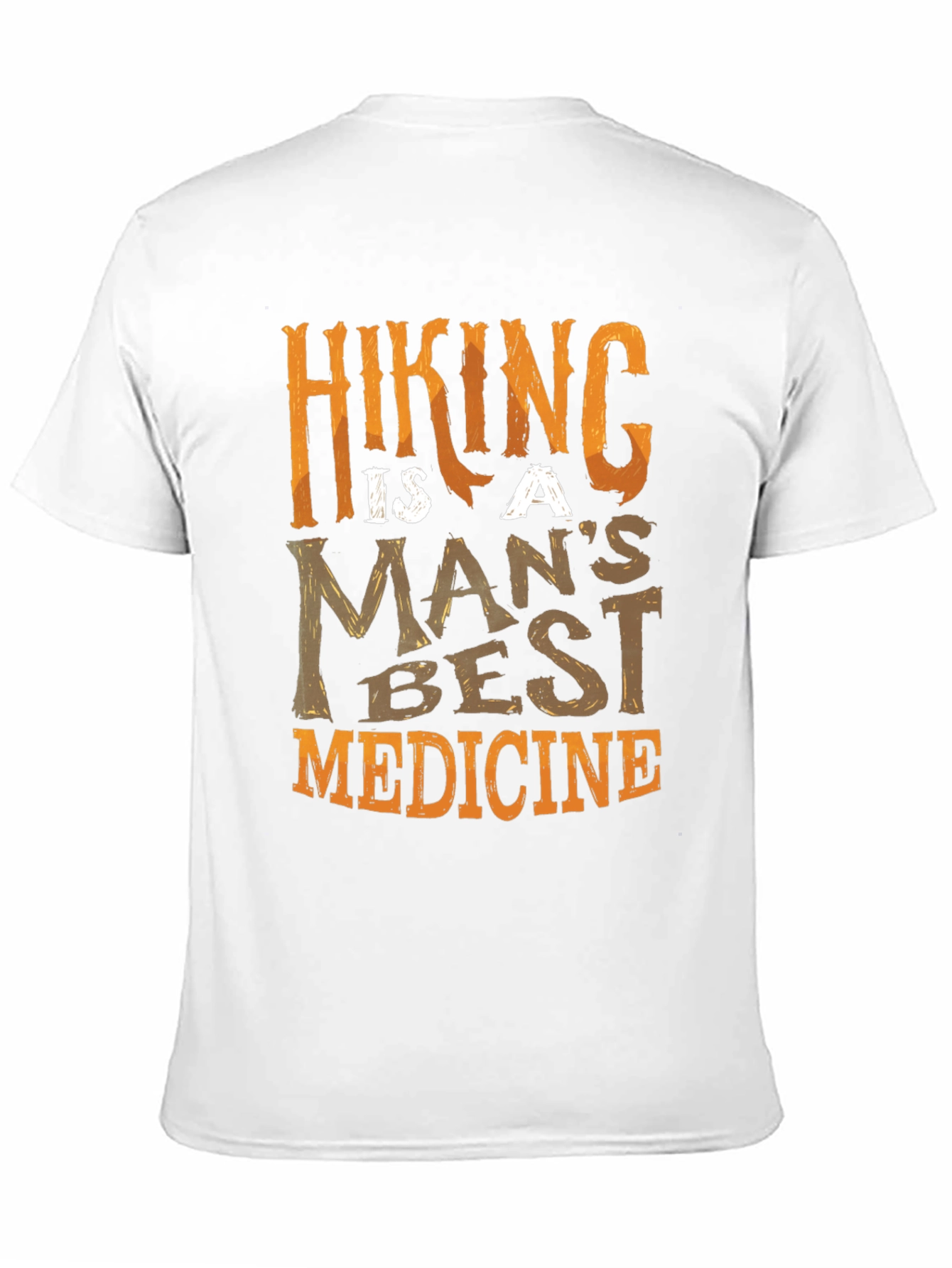 Hiking Is A Mans Best Medicine Black T-Shirt
