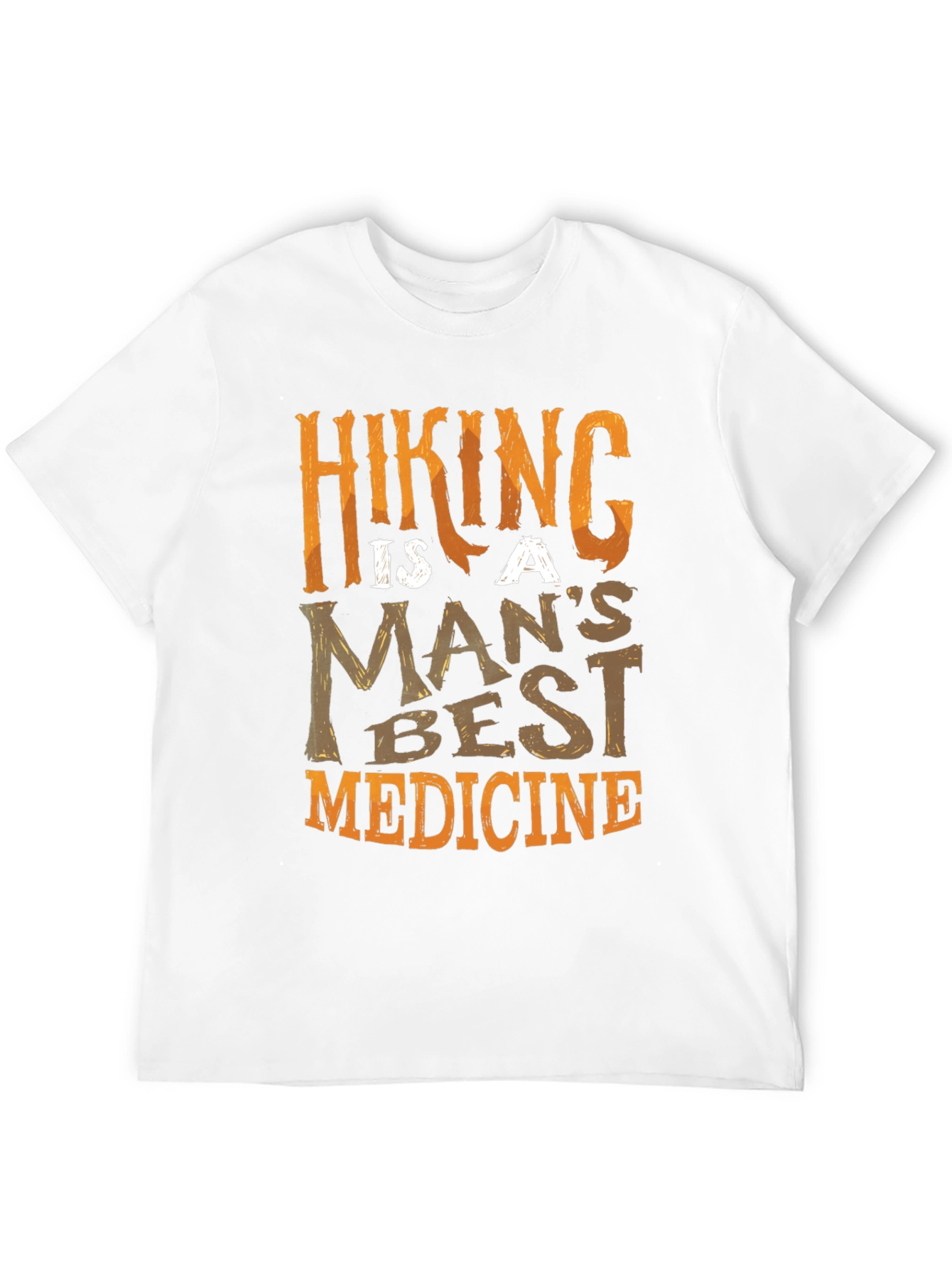 Hiking Is A Mans Best Medicine Black T-Shirt
