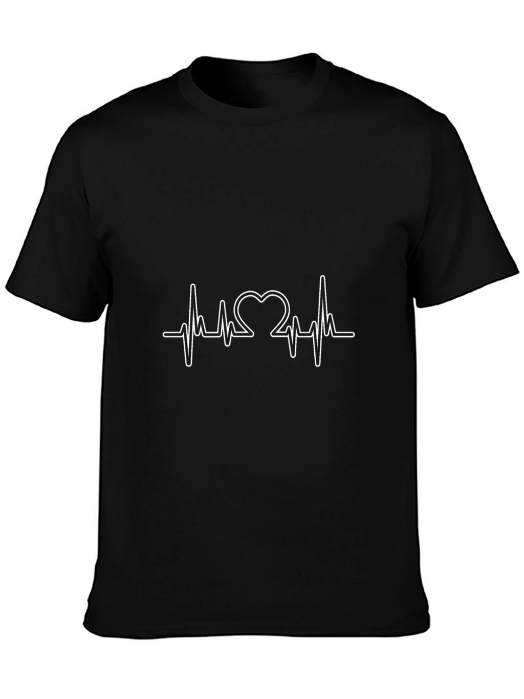 Heartbeat Heart Love Black T-Shirt