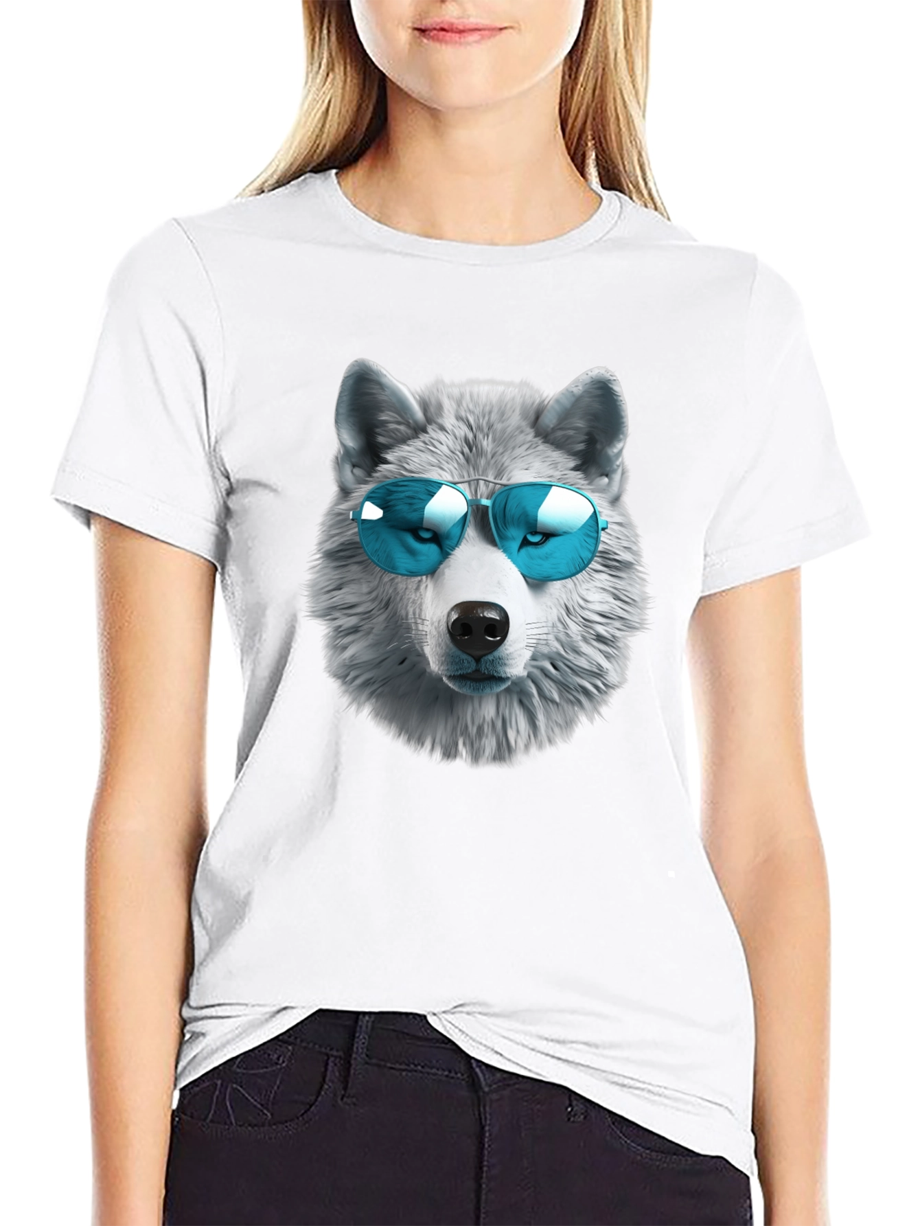Cool Wolf Graphic T-Shirt - Black