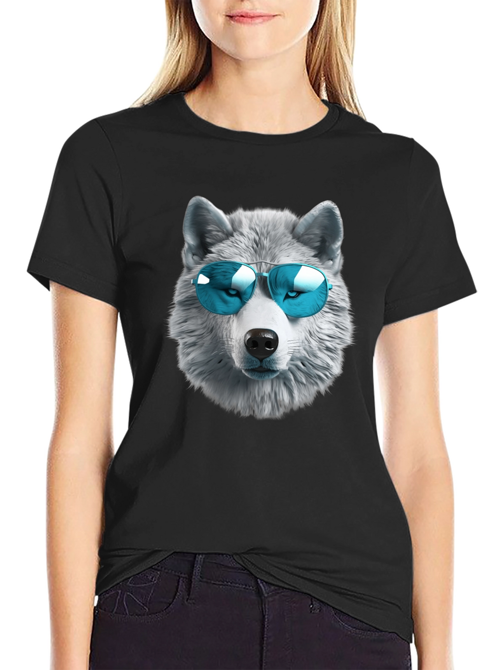 Cool Wolf Graphic T-Shirt - Black