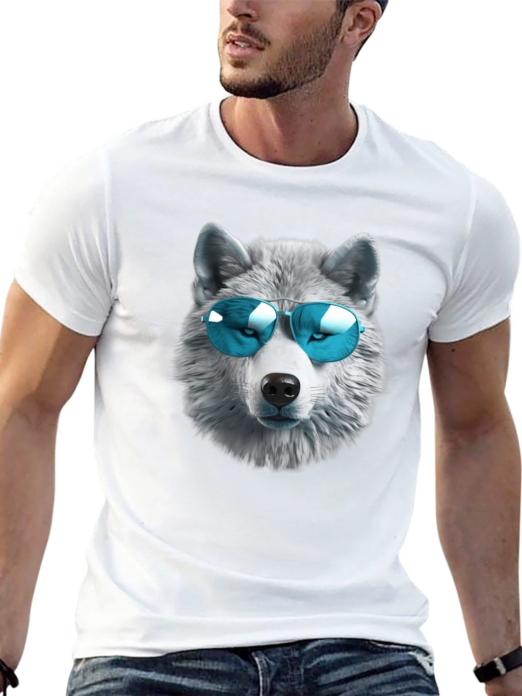 Cool Wolf Graphic T-Shirt - Black