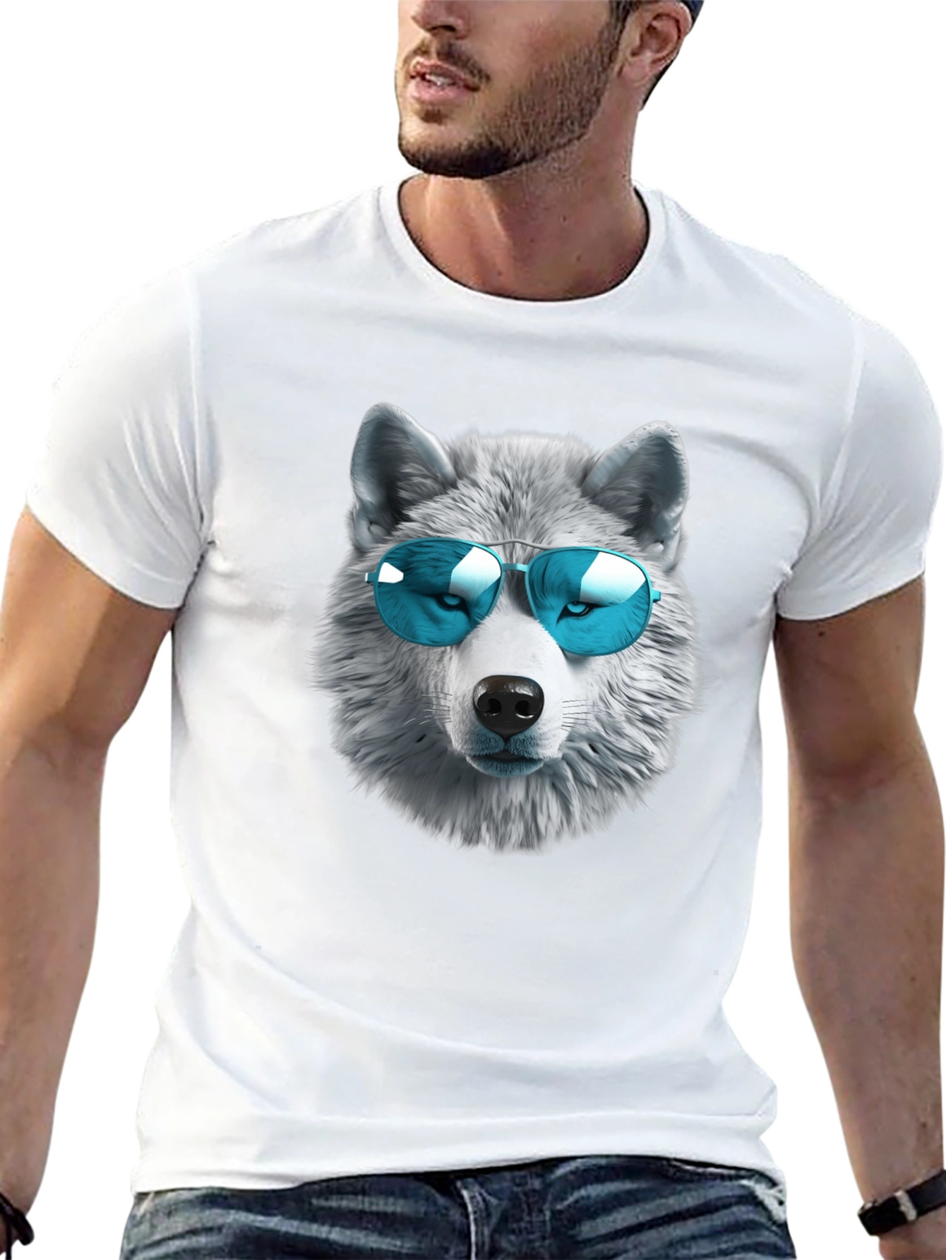 Cool Wolf Graphic T-Shirt - Black