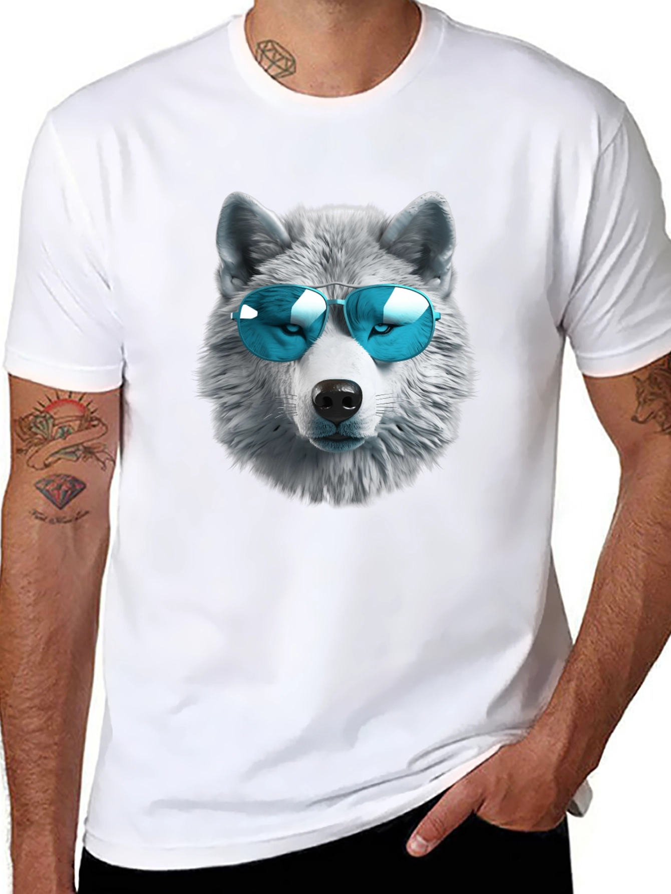 Cool Wolf Graphic T-Shirt - Black