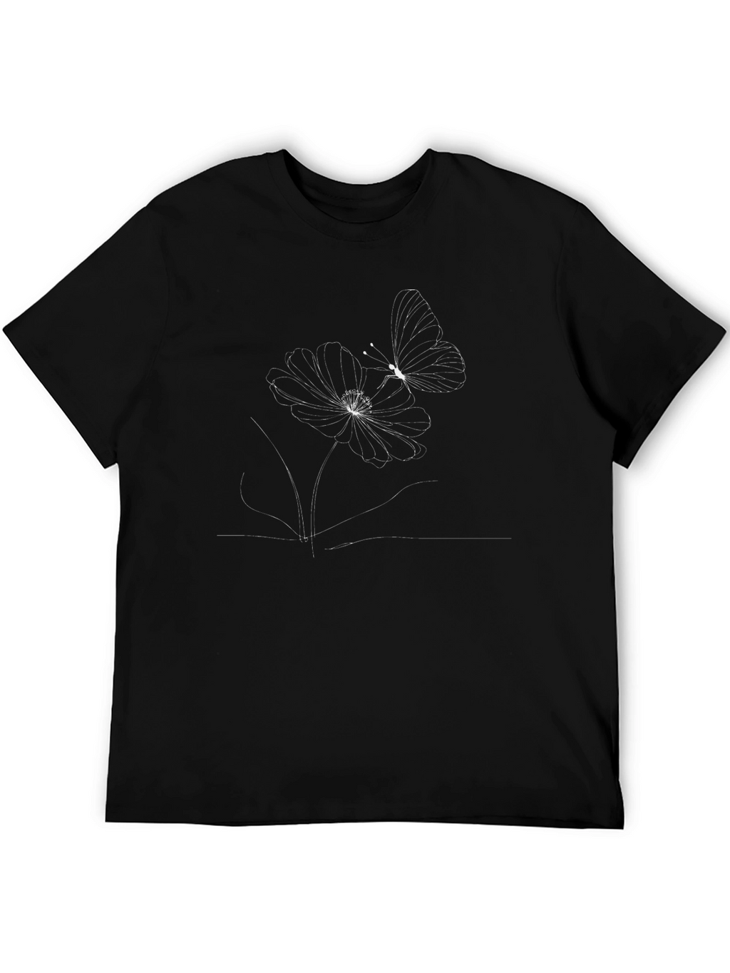 Black Butterfly & Floral Graphic Tee