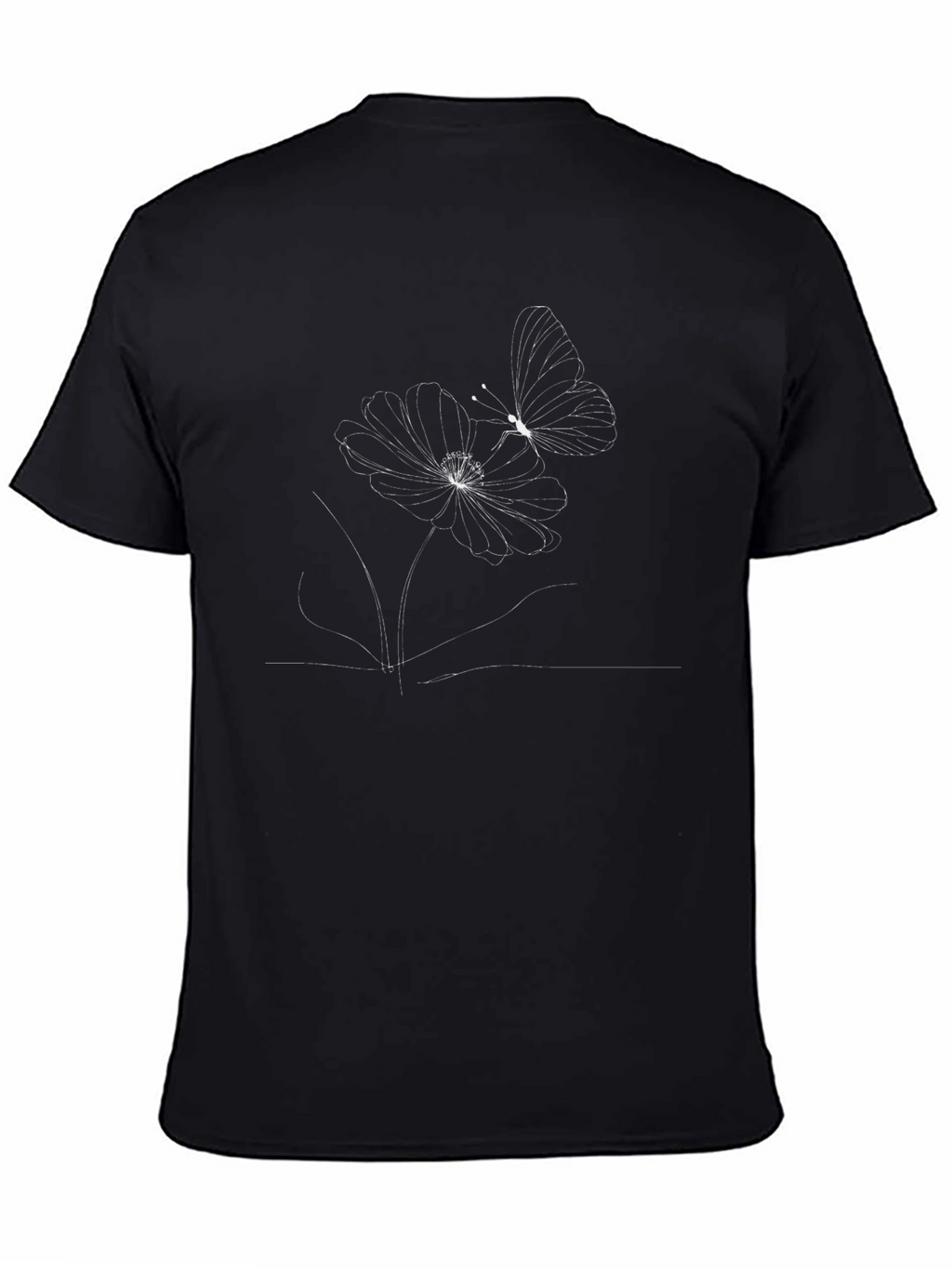 Black Butterfly & Floral Graphic Tee