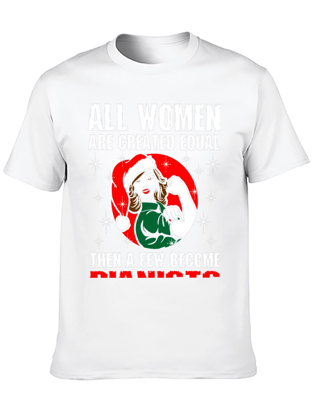 Feminist Santa Pianist Womens T-Shirt
