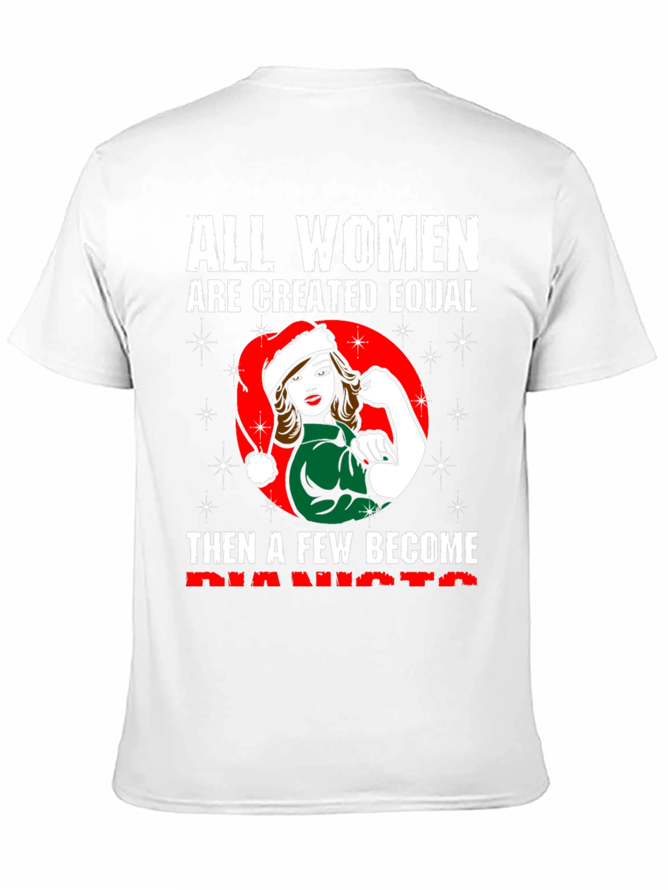 Feminist Santa Pianist Womens T-Shirt