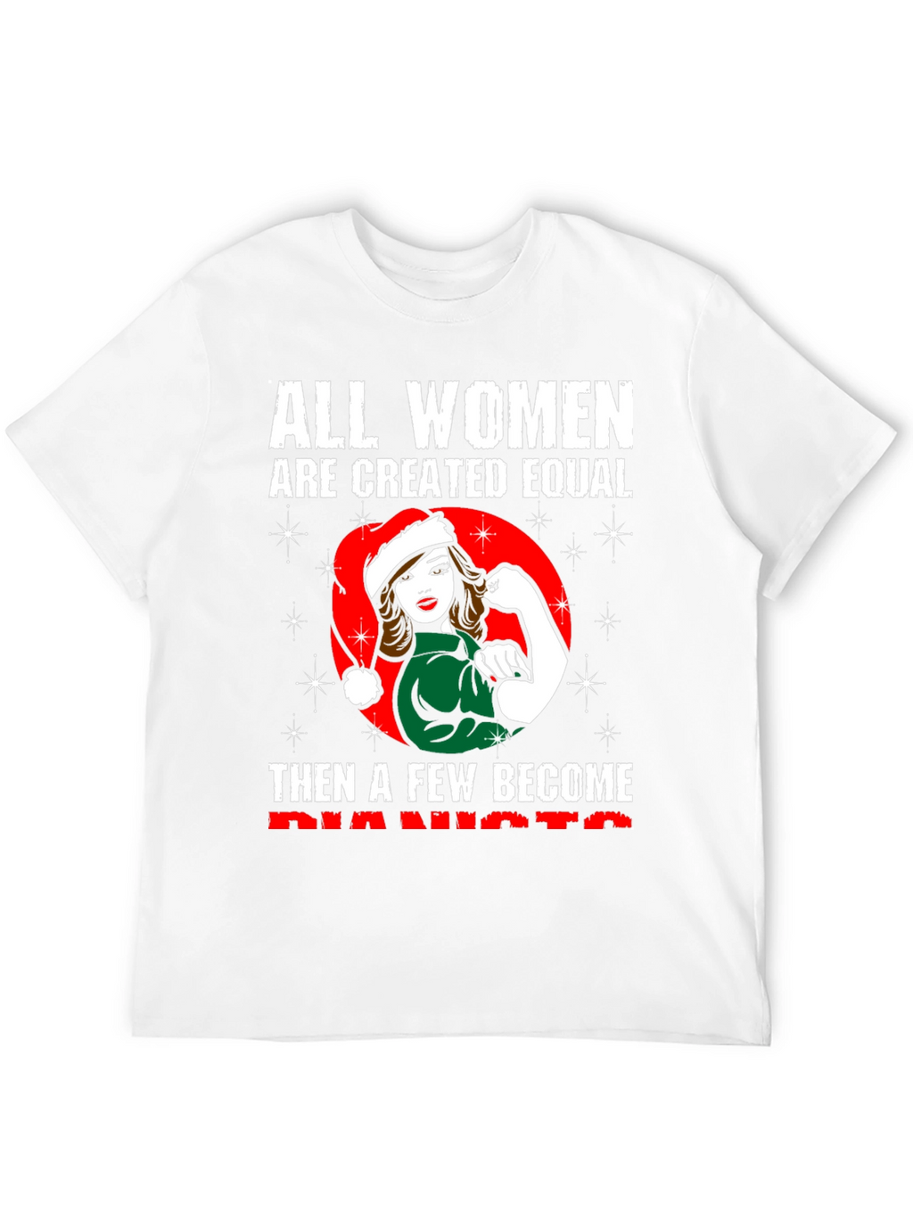 Feminist Santa Pianist Womens T-Shirt