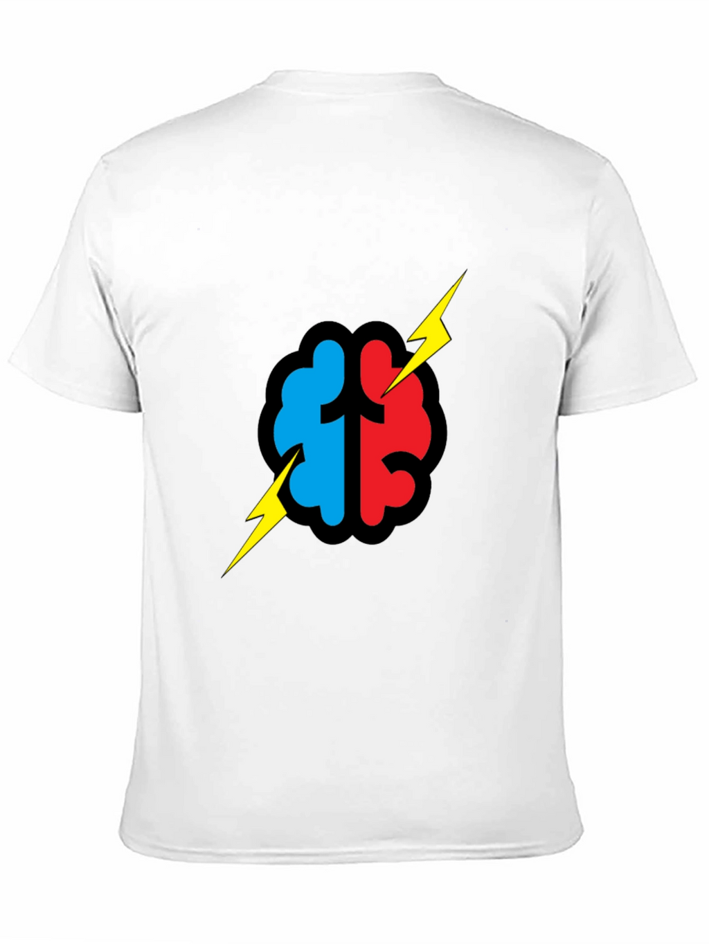 Brain Power T-Shirt - Blue/Red Graphic