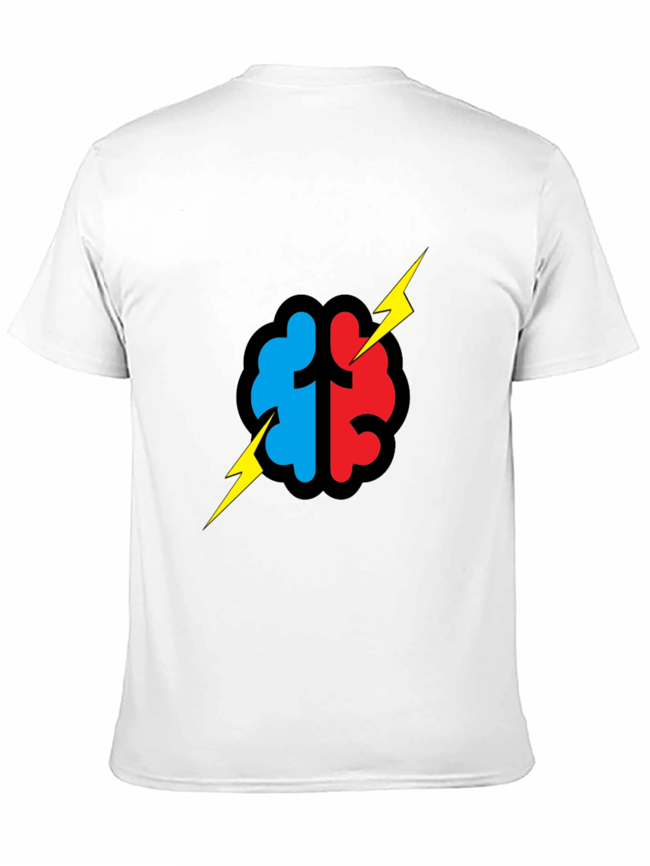 Brain Power T-Shirt - Blue/Red Graphic