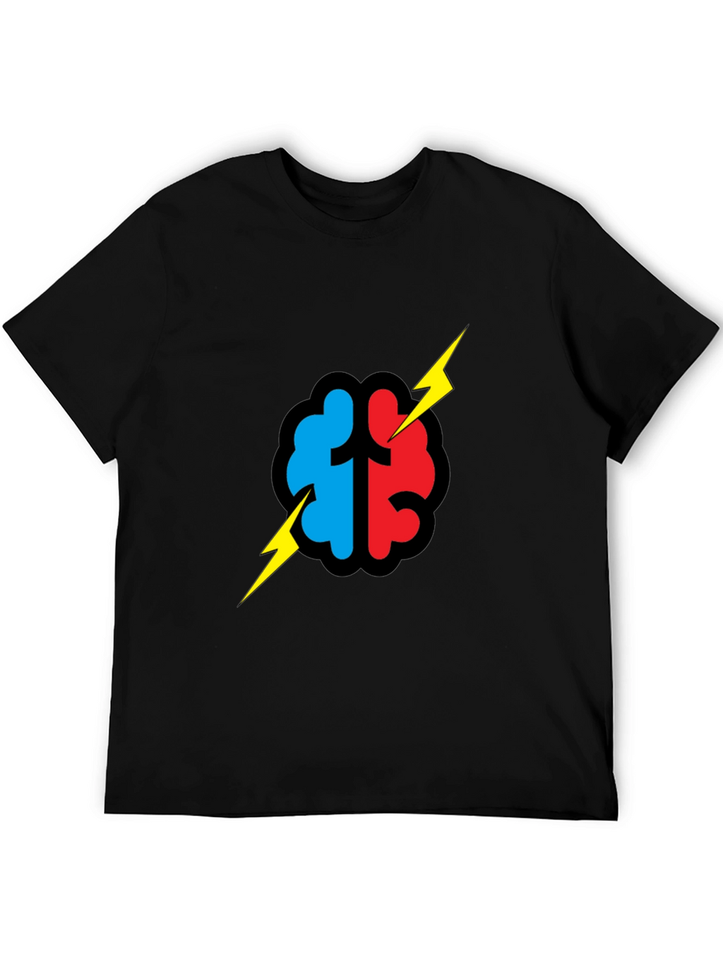 Brain Power T-Shirt - Blue/Red Graphic