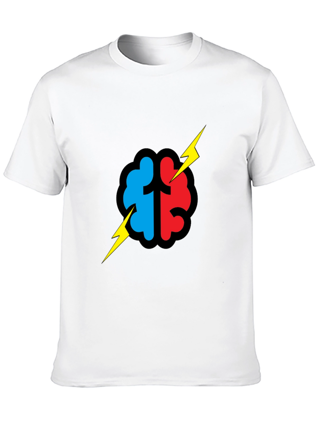 Brain Power T-Shirt - Blue/Red Graphic