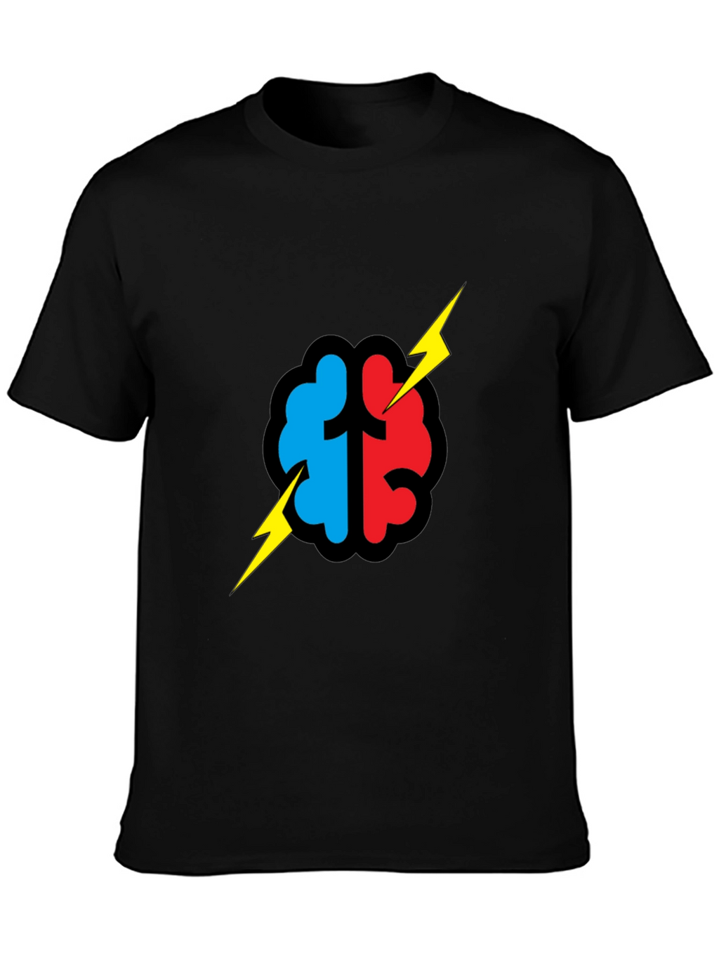 Brain Power T-Shirt - Blue/Red Graphic