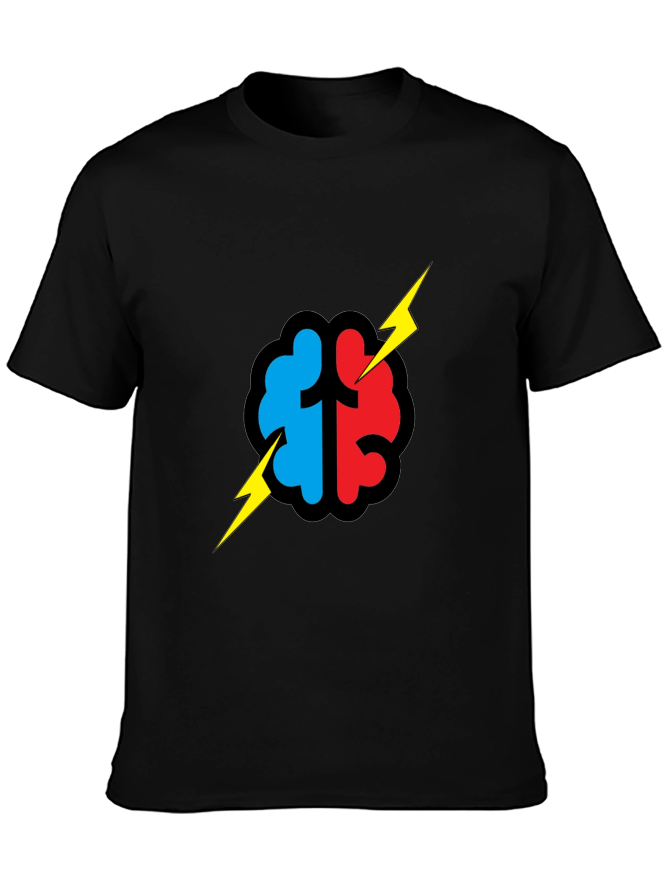 Brain Power T-Shirt - Blue/Red Graphic
