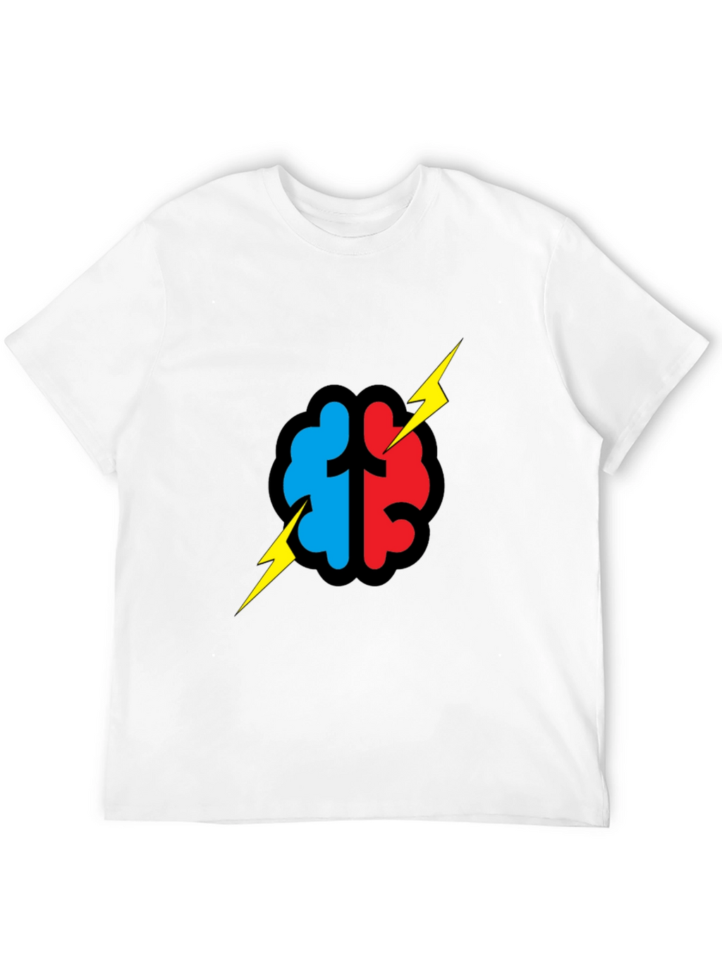 Brain Power T-Shirt - Blue/Red Graphic